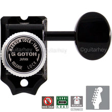 Load image into Gallery viewer, NEW Gotoh SD91-05M MGT Locking Tuners Set 6 in line STAGGERED w/ screws - BLACK
