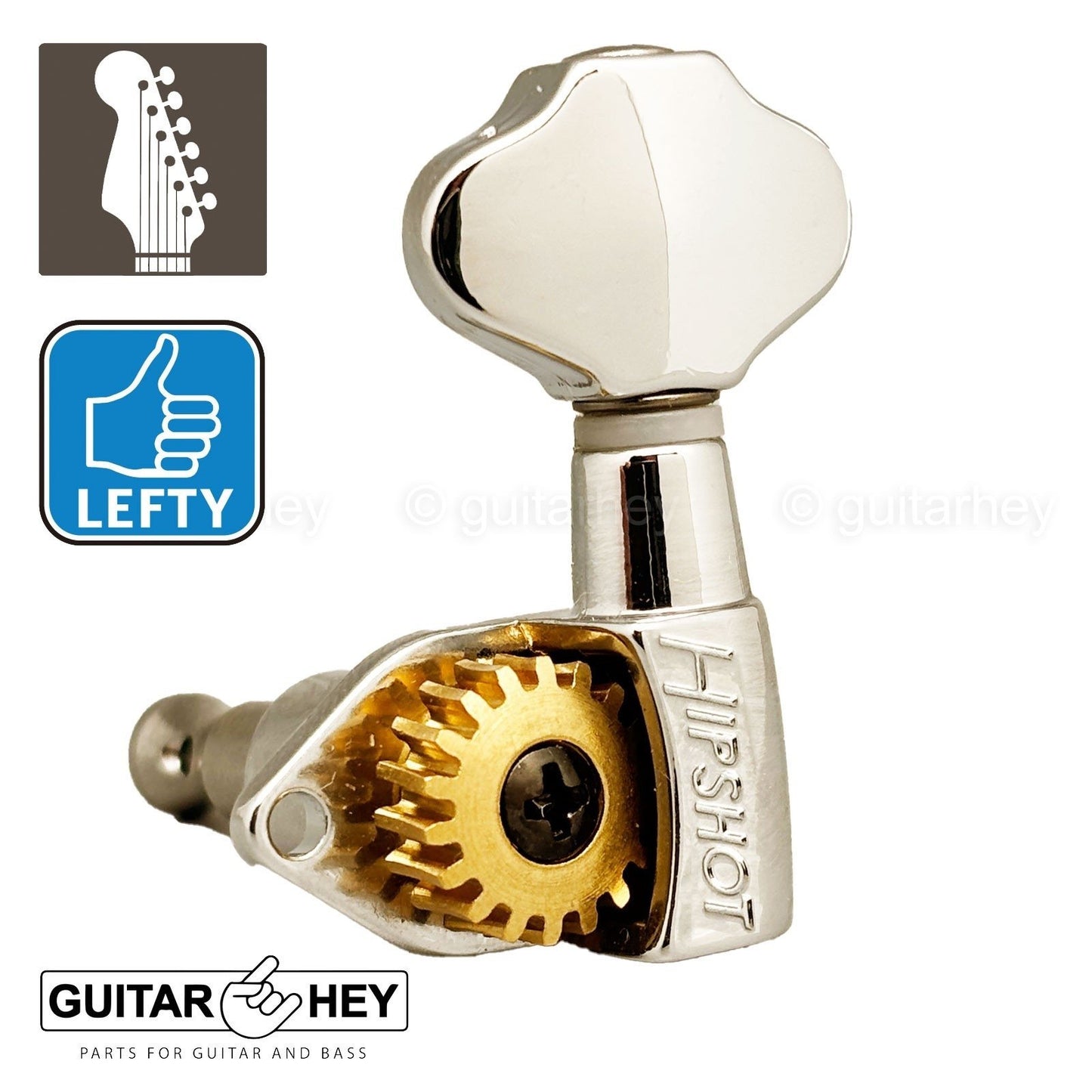 NEW Hipshot Classic Open-Gear 6 in line STAGGERED Tuners Butterbean LEFTY NICKEL