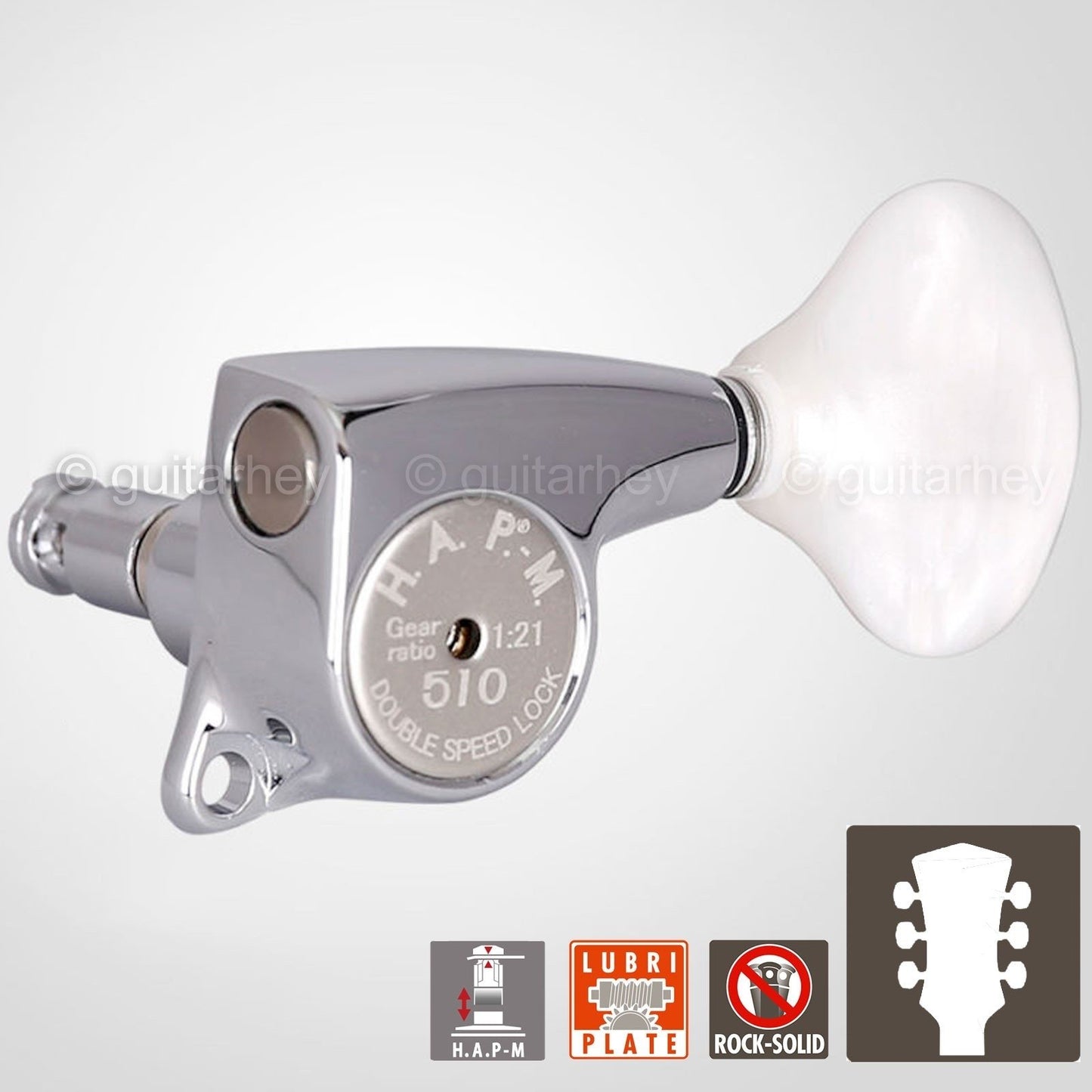 NEW Gotoh SGL510Z-WL5 HAPM Locking Tuners Adj. Height 1:21 Gear Ratio 3x3 CHROME