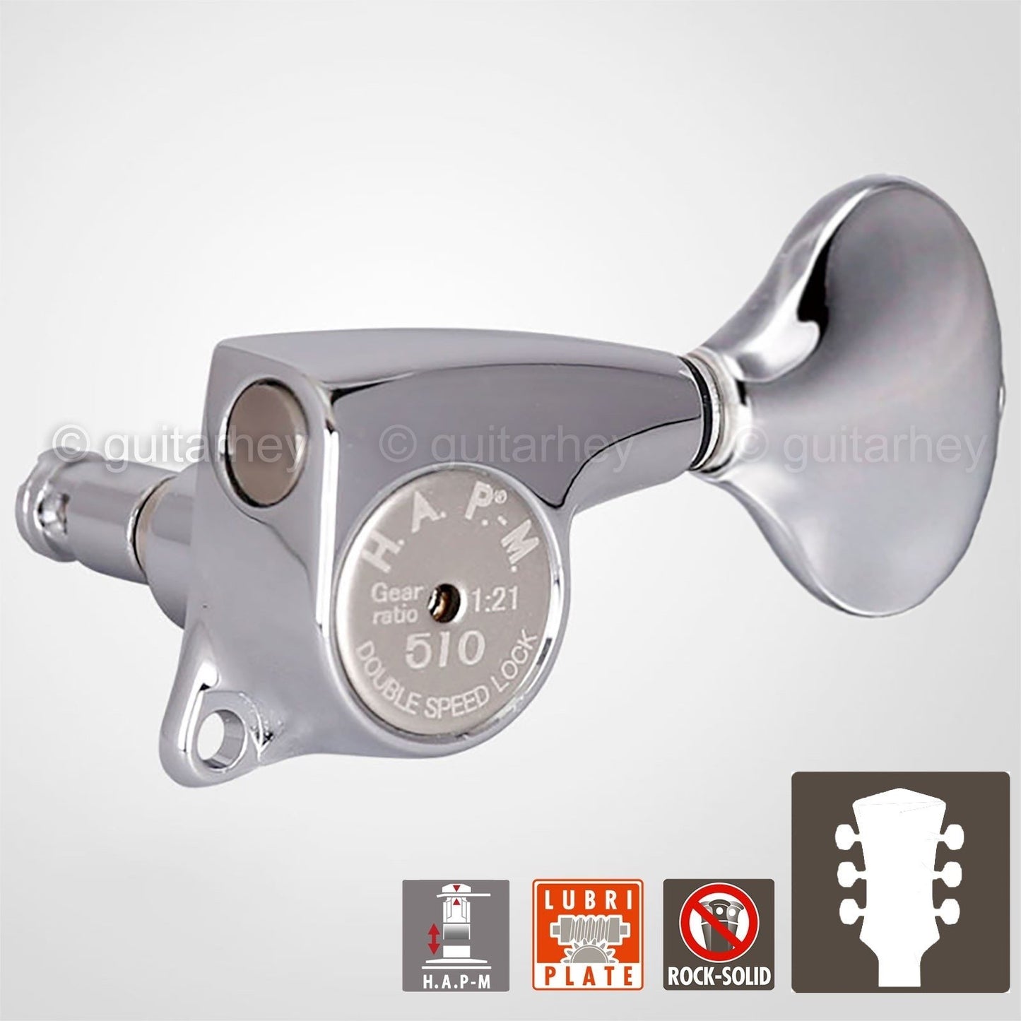 NEW Gotoh SGL510Z-L5 HAPM Locking Tuners Adj. Height, 1:21 Gear Ratio 3x3 CHROME