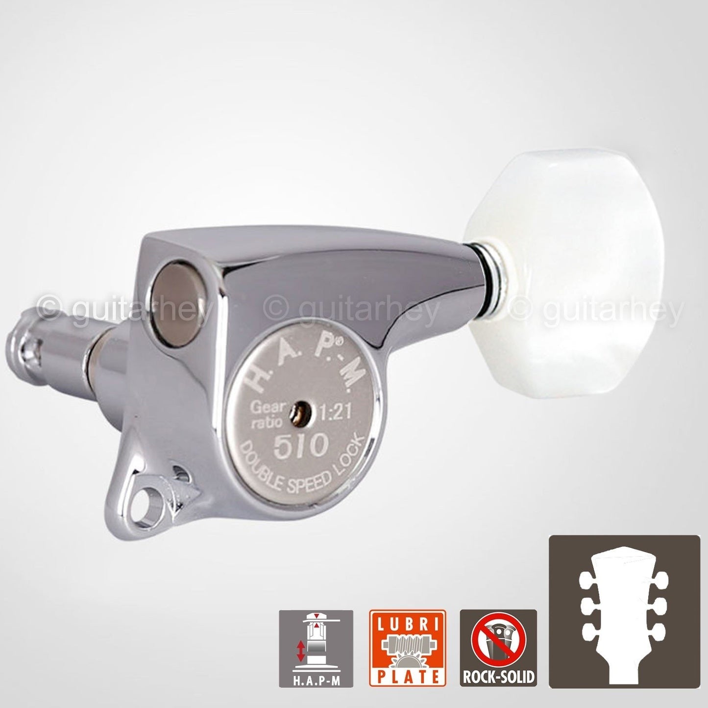 NEW Gotoh SGL510Z-P7 HAPM Locking Tuners Adj. Height 1:21 Gear Ratio 3x3 CHROME