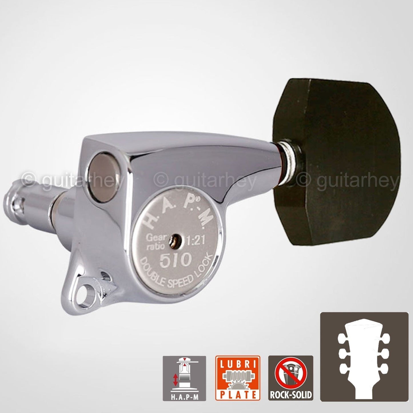 NEW Gotoh SGL510Z-EN01 HAPM Locking Tuners Adj Height 1:21 Gear Ratio 3x3 CHROME