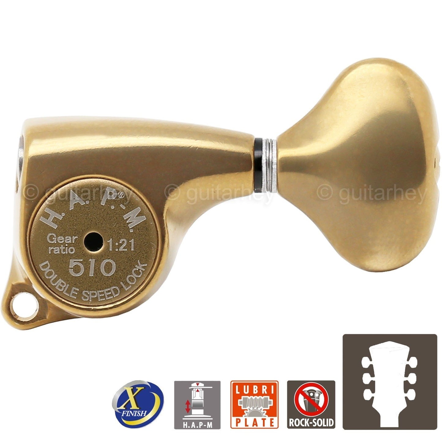 NEW Gotoh SGL510Z-L5 HAPM Locking Set L3+R3 Adj. Height 1:21, 3x3 ANTIQUE X-GOLD