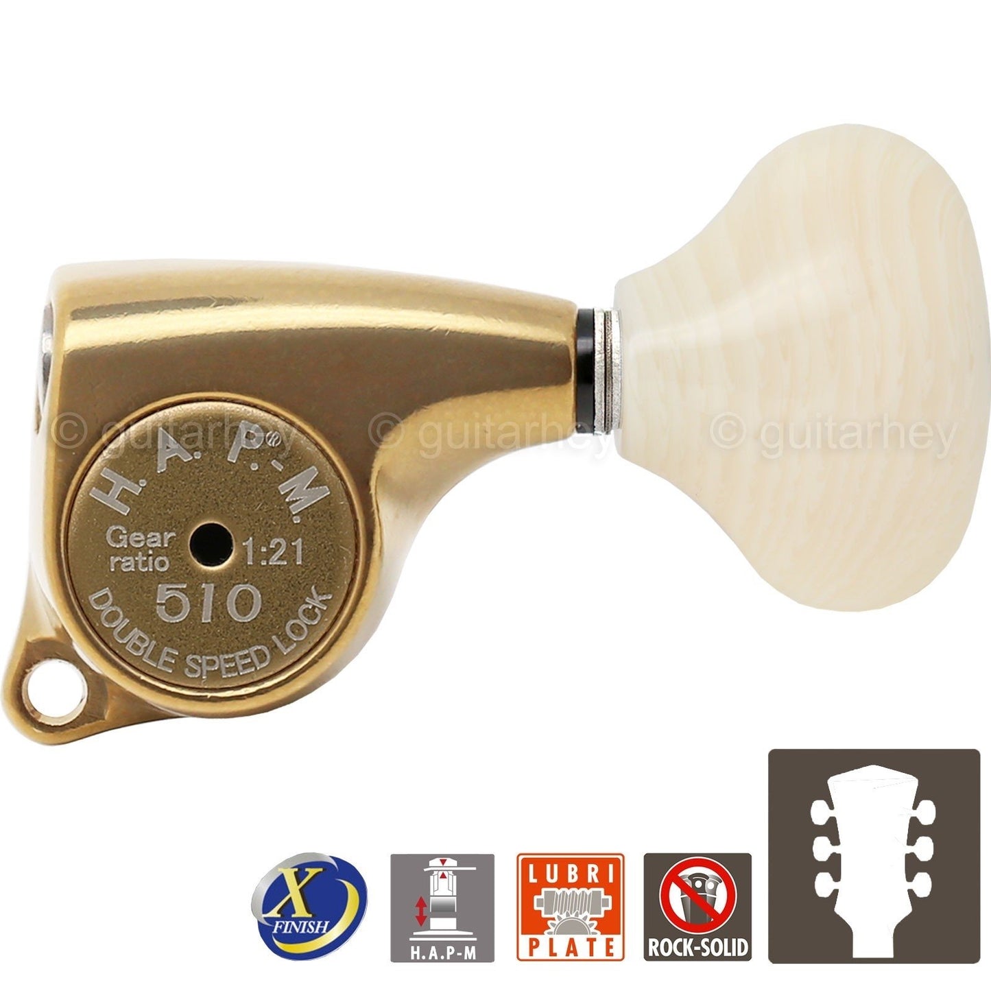 NEW Gotoh SGL510Z-VL5 HAPM Locking Set L3+R3 Adj Height 1:21, 3x3 ANTIQUE X-GOLD