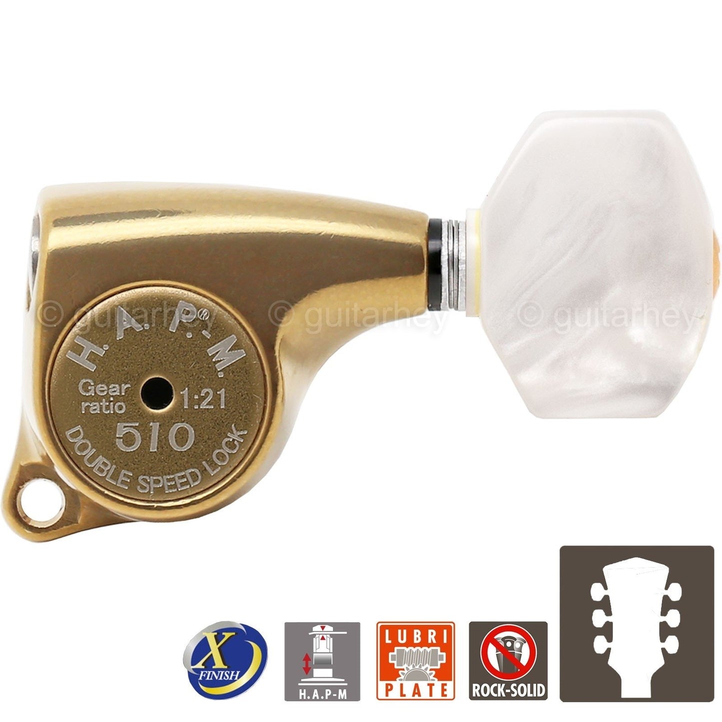 NEW Gotoh SGL510Z-P7 HAPM Locking Set L3+R3 Adj. Height 1:21, 3x3 ANTIQUE X-GOLD