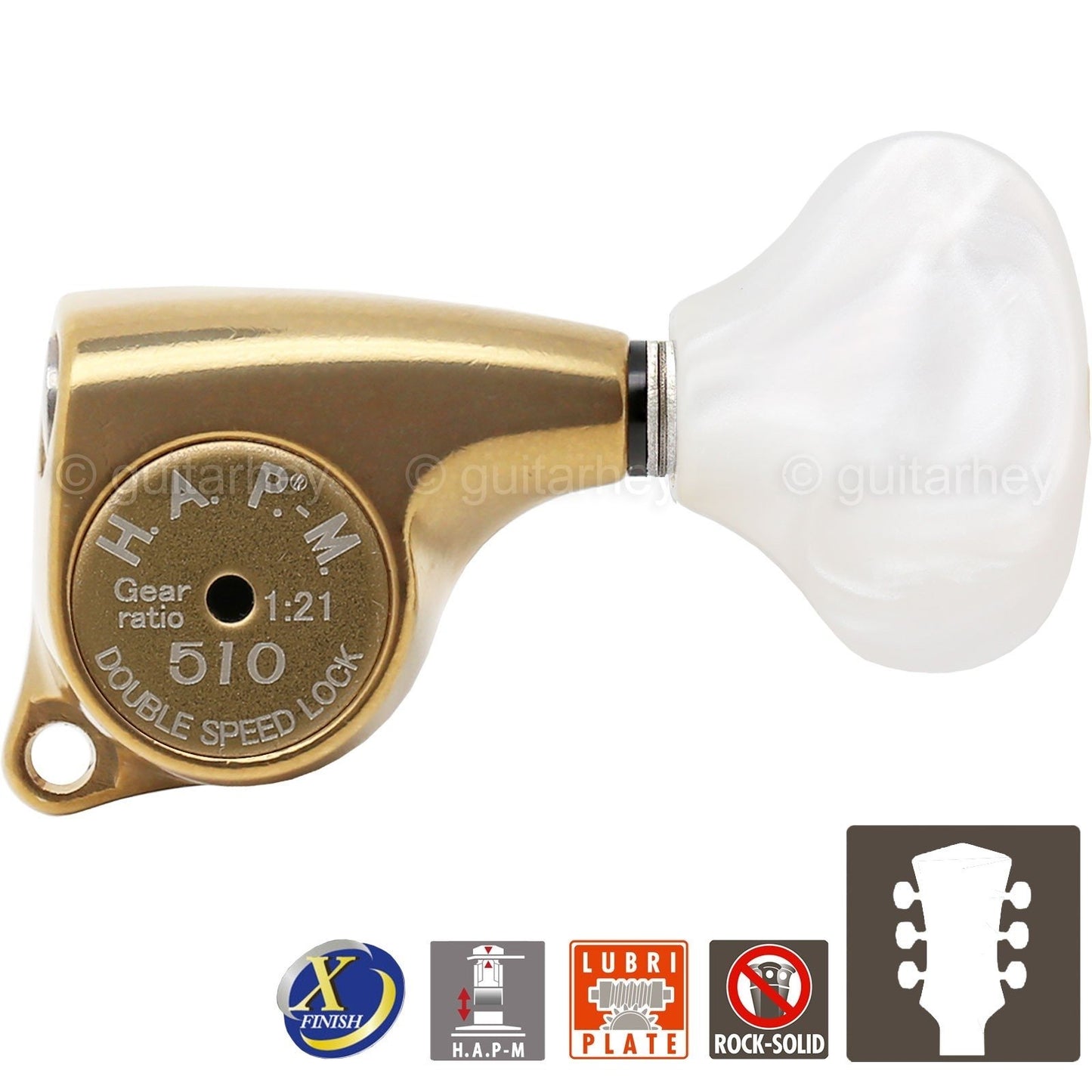 NEW Gotoh SGL510Z-WL5 HAPM Locking Set L3+R3 Adj Height 1:21, 3x3 ANTIQUE X-GOLD