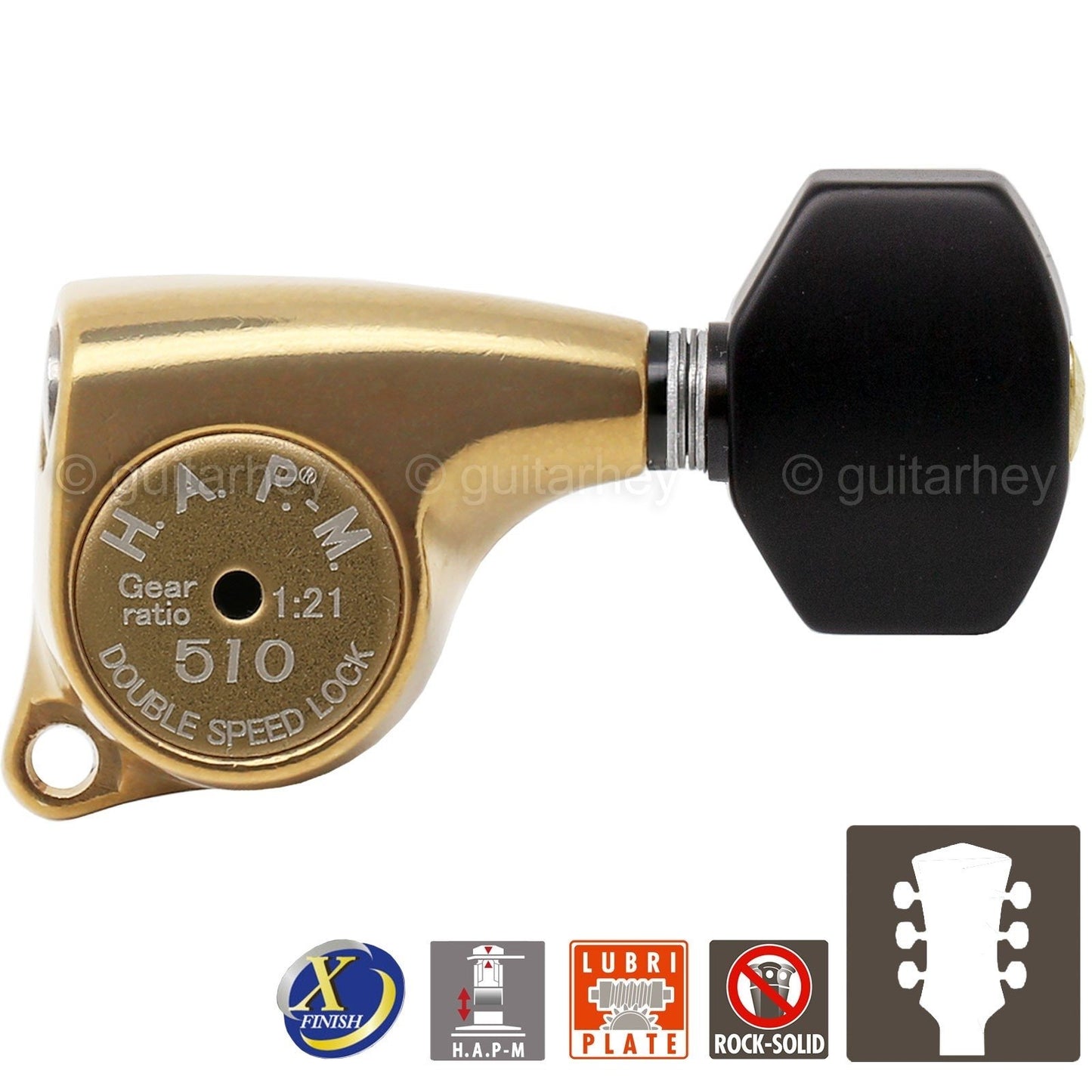 NEW Gotoh SGL510Z-B07 HAPM 1:21 Locking Set L3+R3 Adj Height 3x3, ANTIQUE X-GOLD