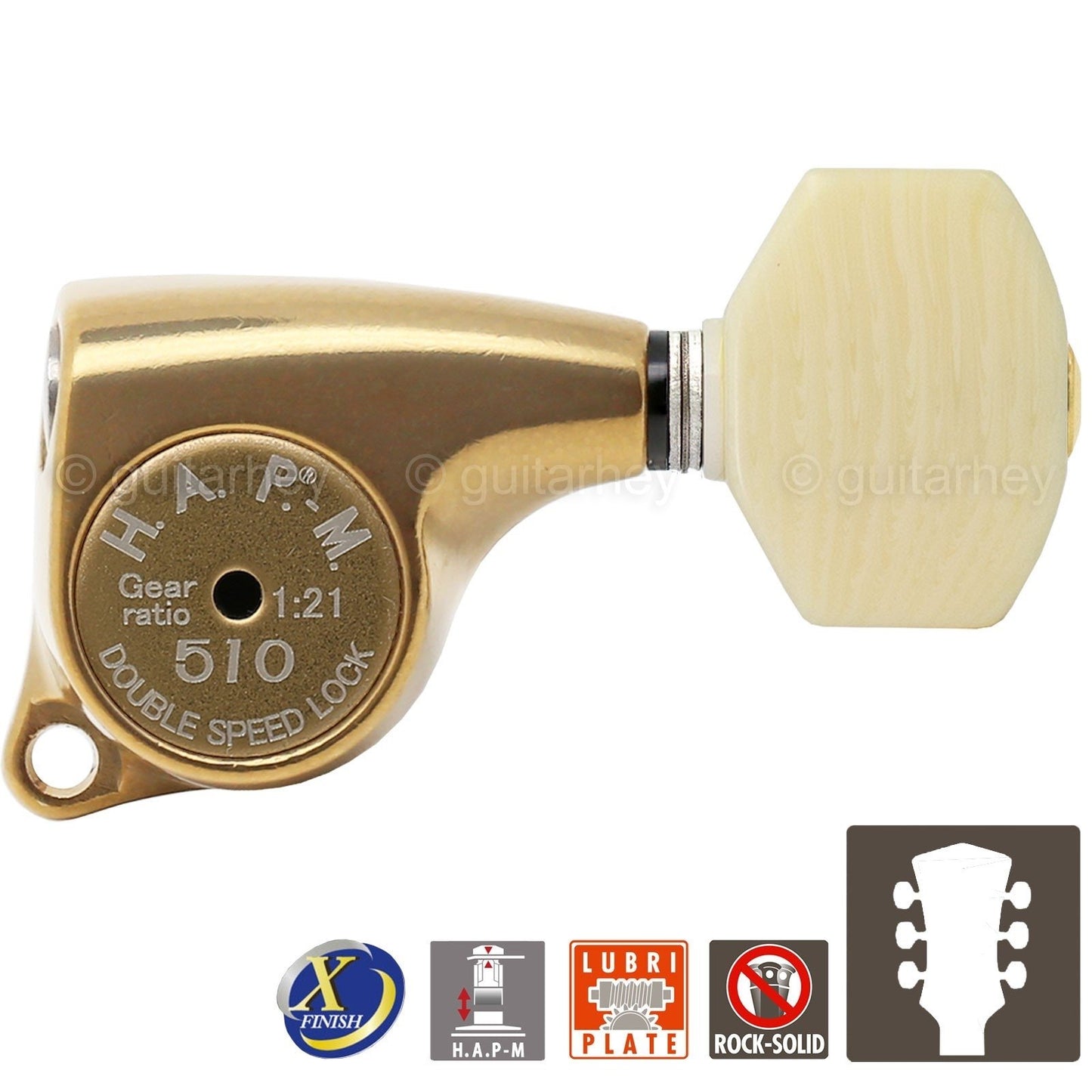 NEW Gotoh SGL510Z-M07 HAPM 1:21 Locking Set L3+R3 Adj Height 3x3, ANTIQUE X-GOLD