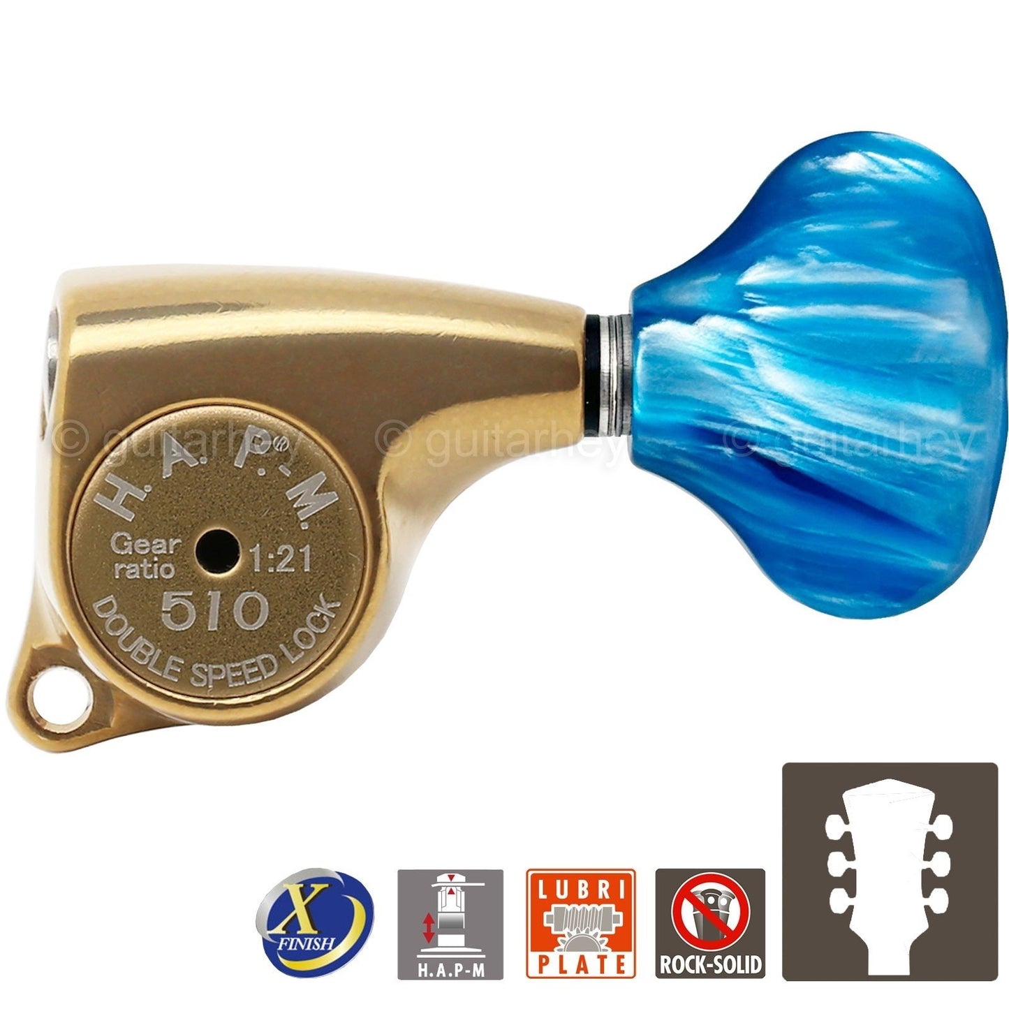 NEW Gotoh SGL510Z-QL5 HAPM 1:21 Locking Set L3+R3 Adj Height 3x3, ANTIQUE X-GOLD