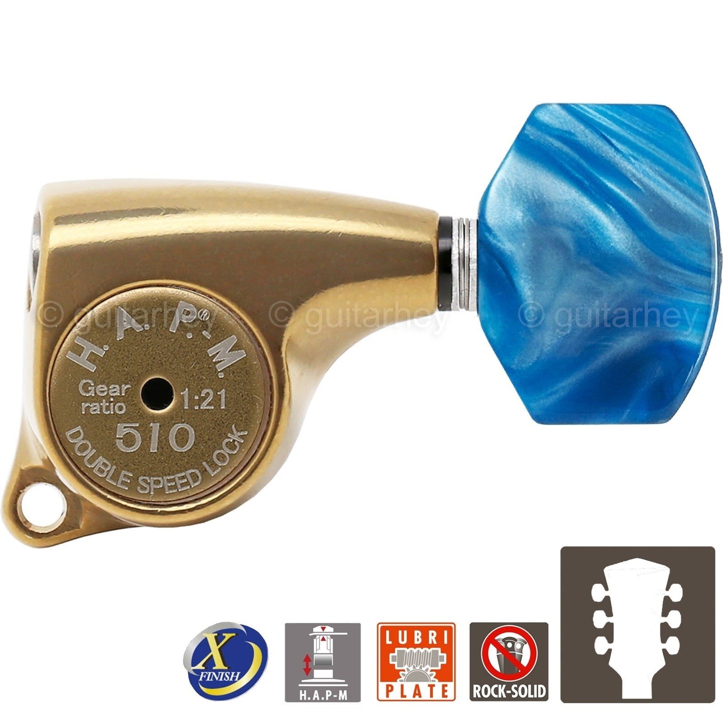 NEW Gotoh SGL510Z-P9 HAPM 1:21 Locking Set L3+R3 Adj Height 3x3, ANTIQUE X-GOLD