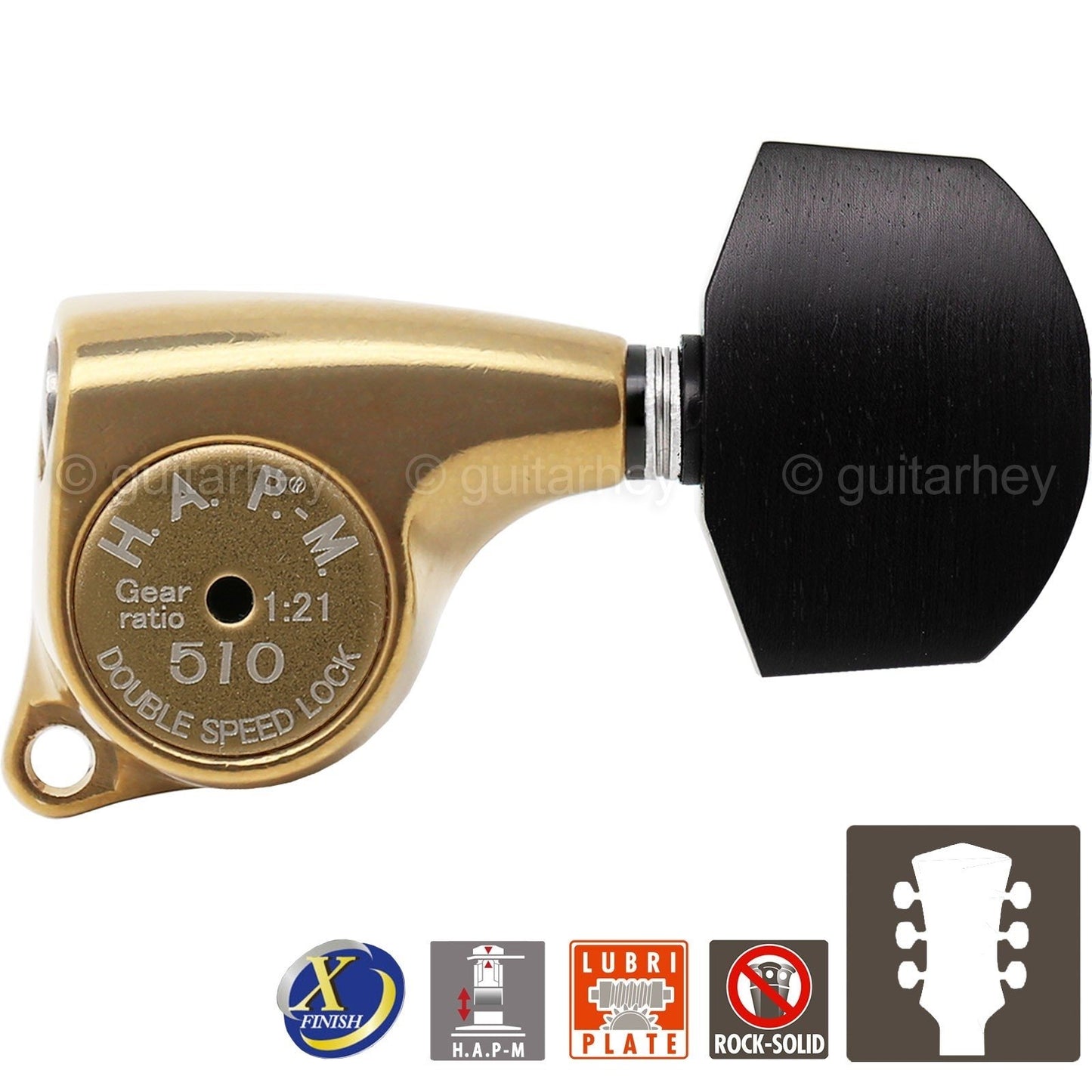 NEW Gotoh SGL510Z-EN01 HAPM 1:21 Locking Set L3+R3 Adj Height 3x3 ANTIQUE X-GOLD