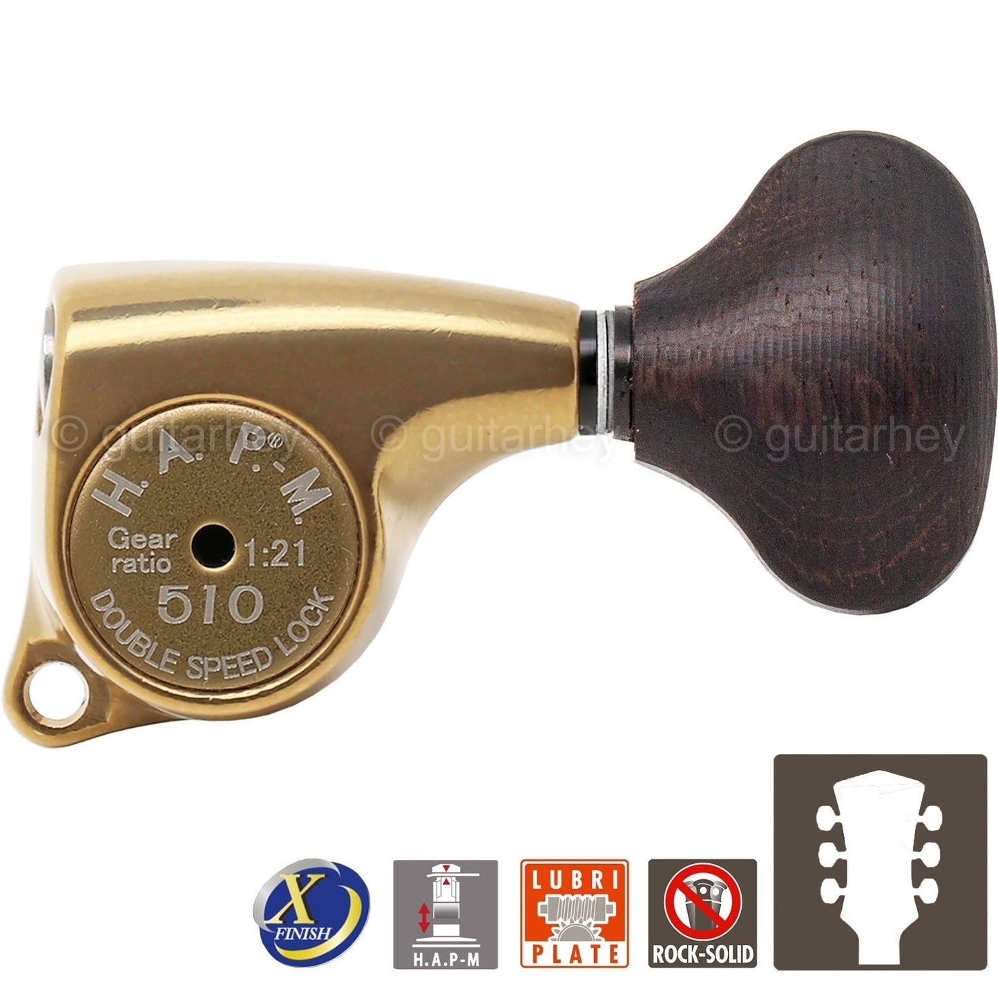 NEW Gotoh SGL510Z-TL5 HAPM 1:21 Locking Set L3+R3 Adj Height 3x3 ANTIQUE X-GOLD