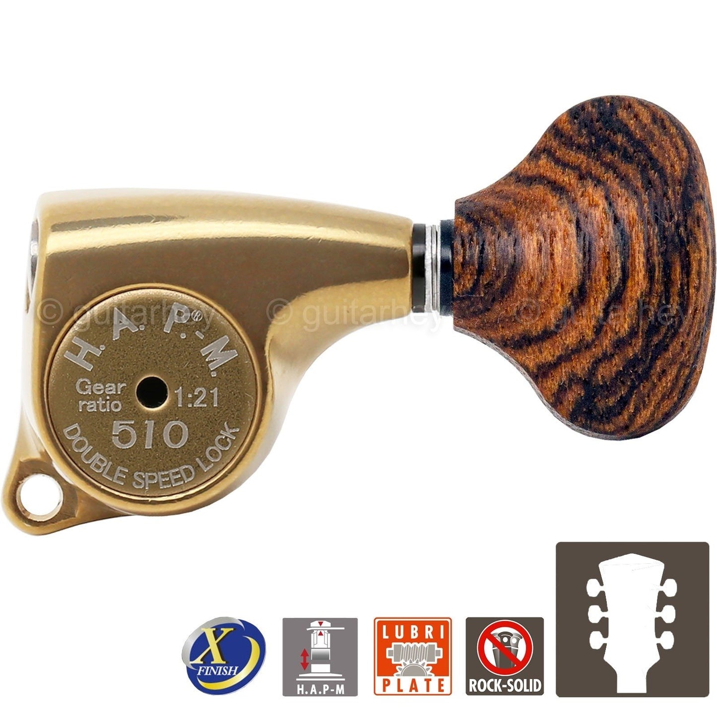 NEW Gotoh SGL510Z-RL5 HAPM 1:21 Locking Set L3+R3 Adj Height 3x3 ANTIQUE X-GOLD