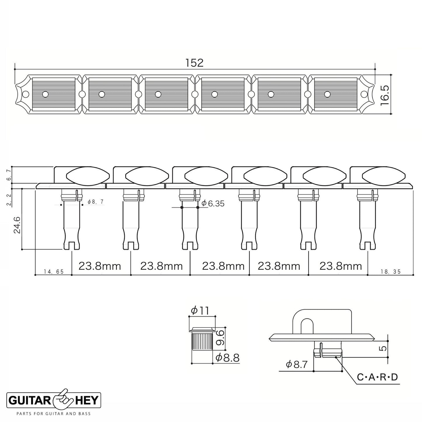 NEW Gotoh SDS510-05M 6-In-Line Vintage Style Tuners Fender Strat Tele - NICKEL
