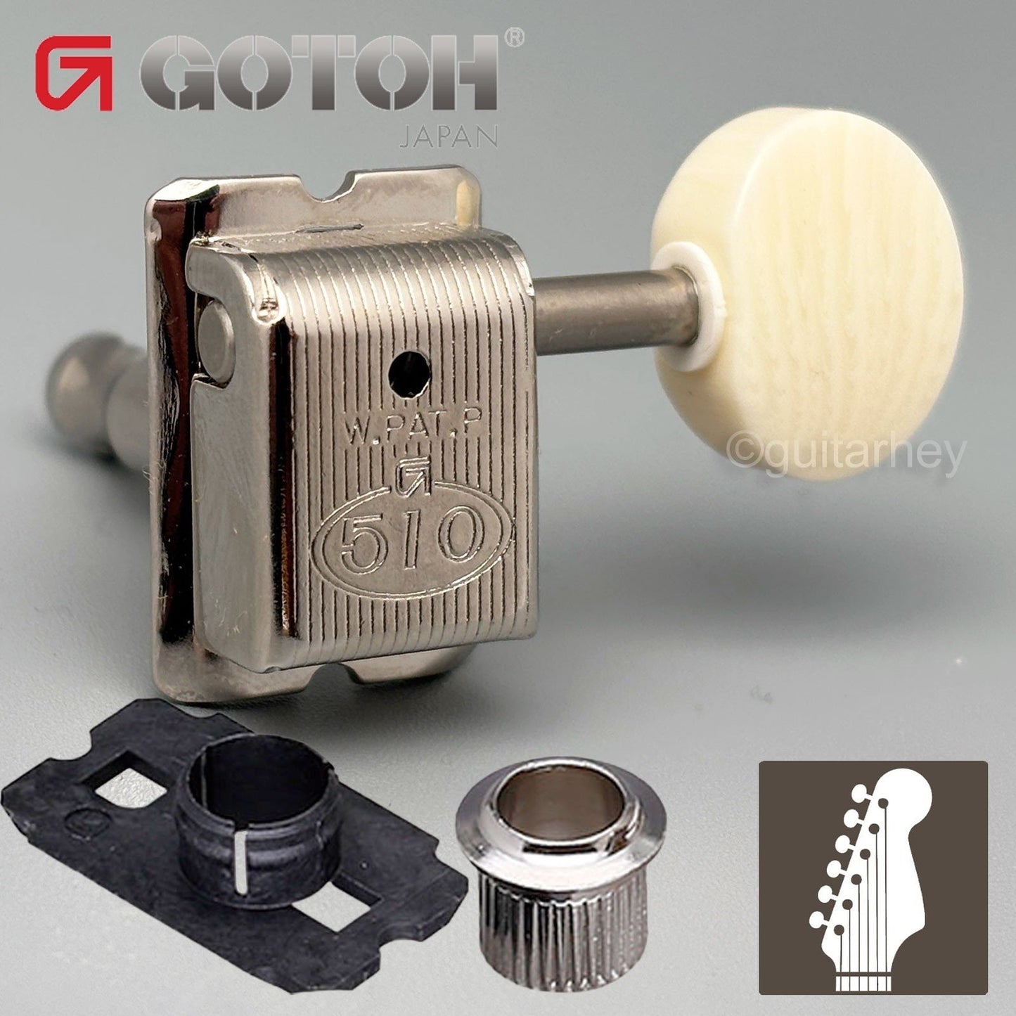 NEW Gotoh SDS510-M5 6-In-Line Vintage Style Tuners Fender Strat Tele - NICKEL