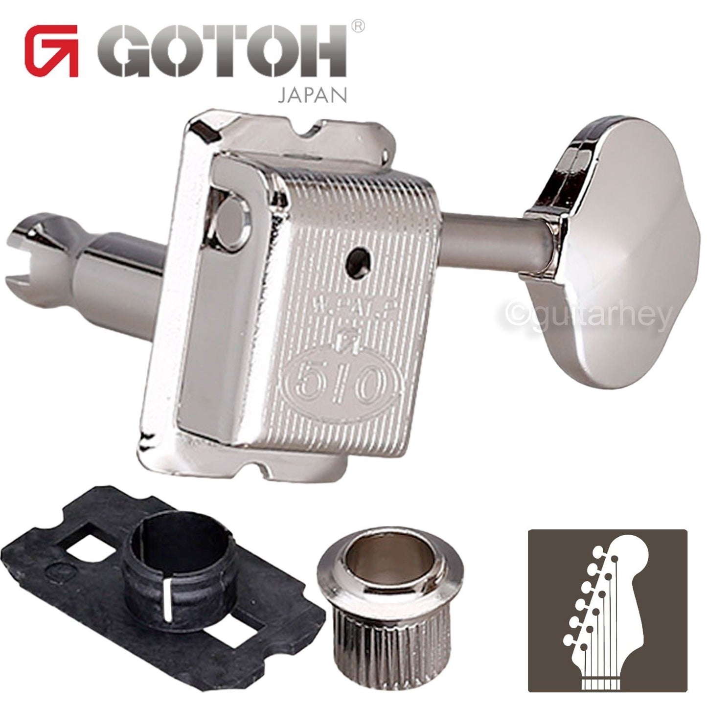 NEW Gotoh SDS510-06M 6-In-Line Vintage Style Tuners Fender Strat Tele - NICKEL