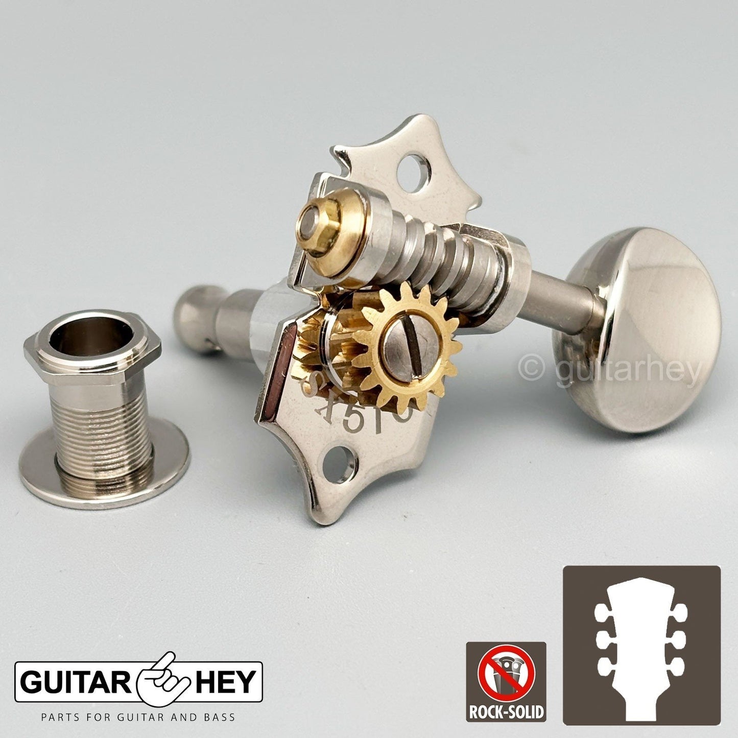 NEW GOTOH SXN510-05M Premium Acoustic Guitar Tuners Set 15:1 Ratio 3x3 - NICKEL