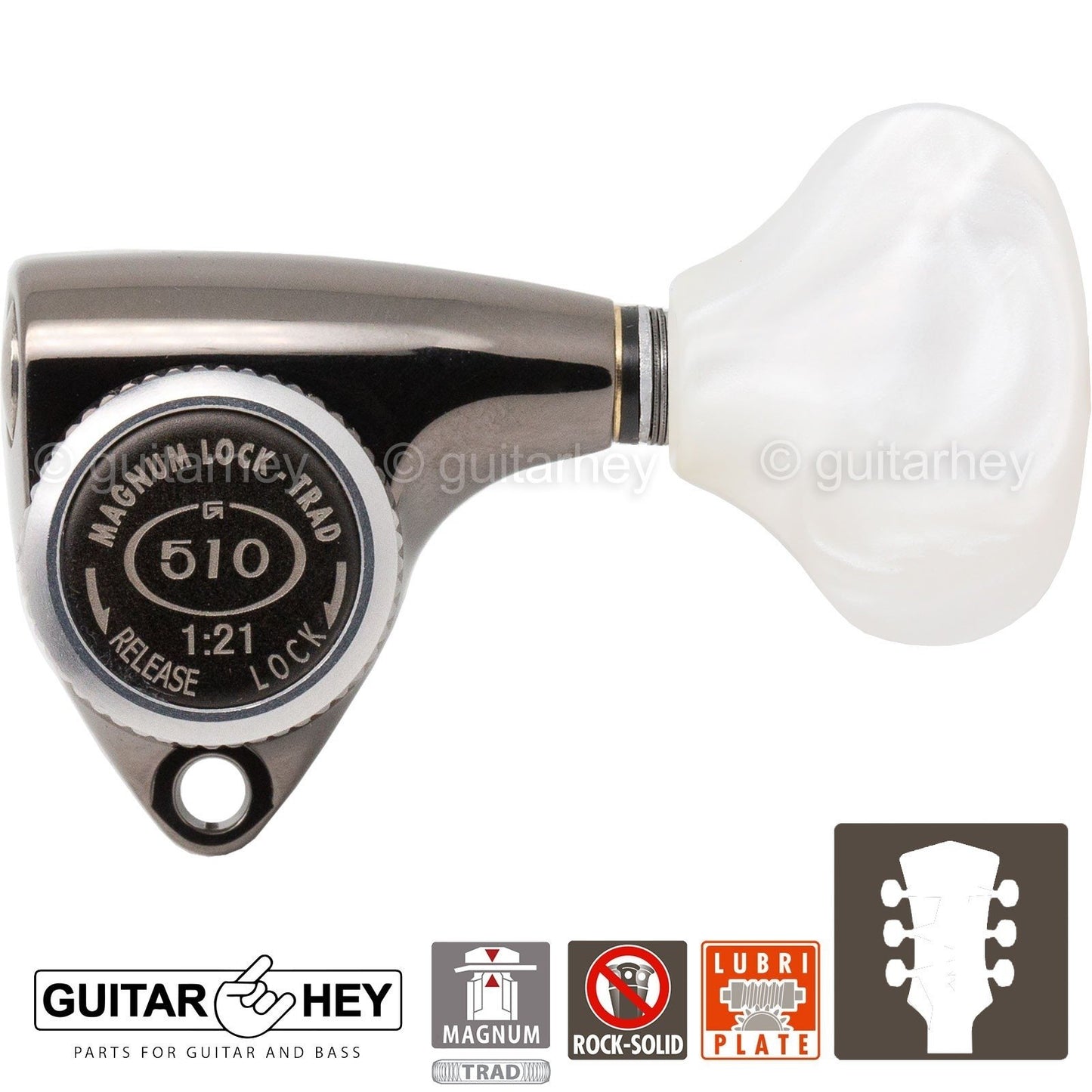 NEW Gotoh SGV510Z-WL5 MGT L3+R3 LOCKING Tuners Set 21:1 Gear 3x3 - COSMO BLACK