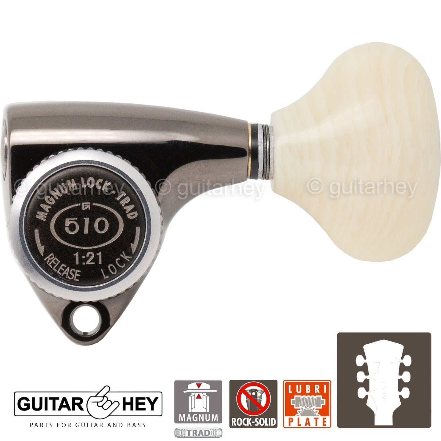 NEW Gotoh SGV510Z-VL5 MGT L3+R3 LOCKING Tuners Set 21:1 Gear 3x3 - COSMO BLACK