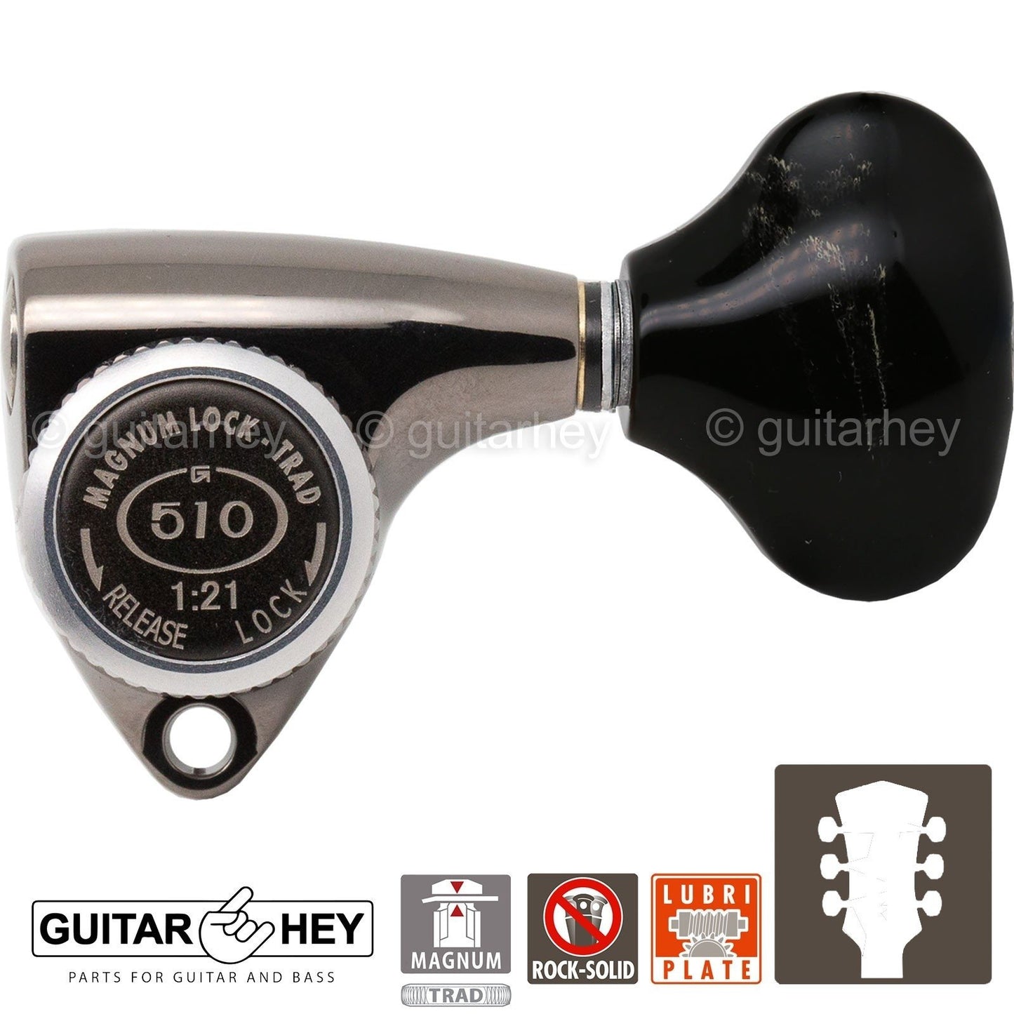 NEW Gotoh SGV510Z-FL5 MGT L3+R3 LOCKING Tuners Set 21:1 Gear 3x3 - COSMO BLACK