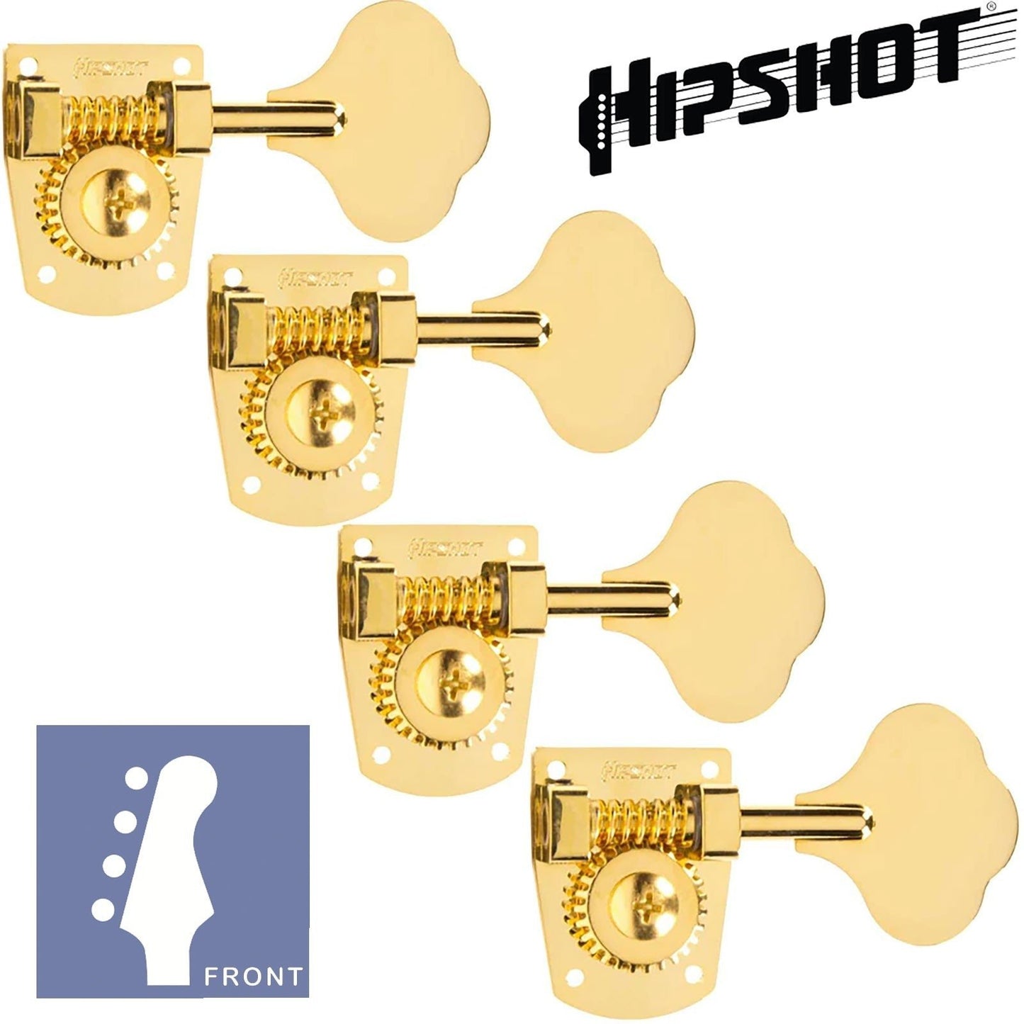 NEW Hipshot HB7 4 String 20710G Upgrade for Fender MIM Bass w/ Ferrules - GOLD