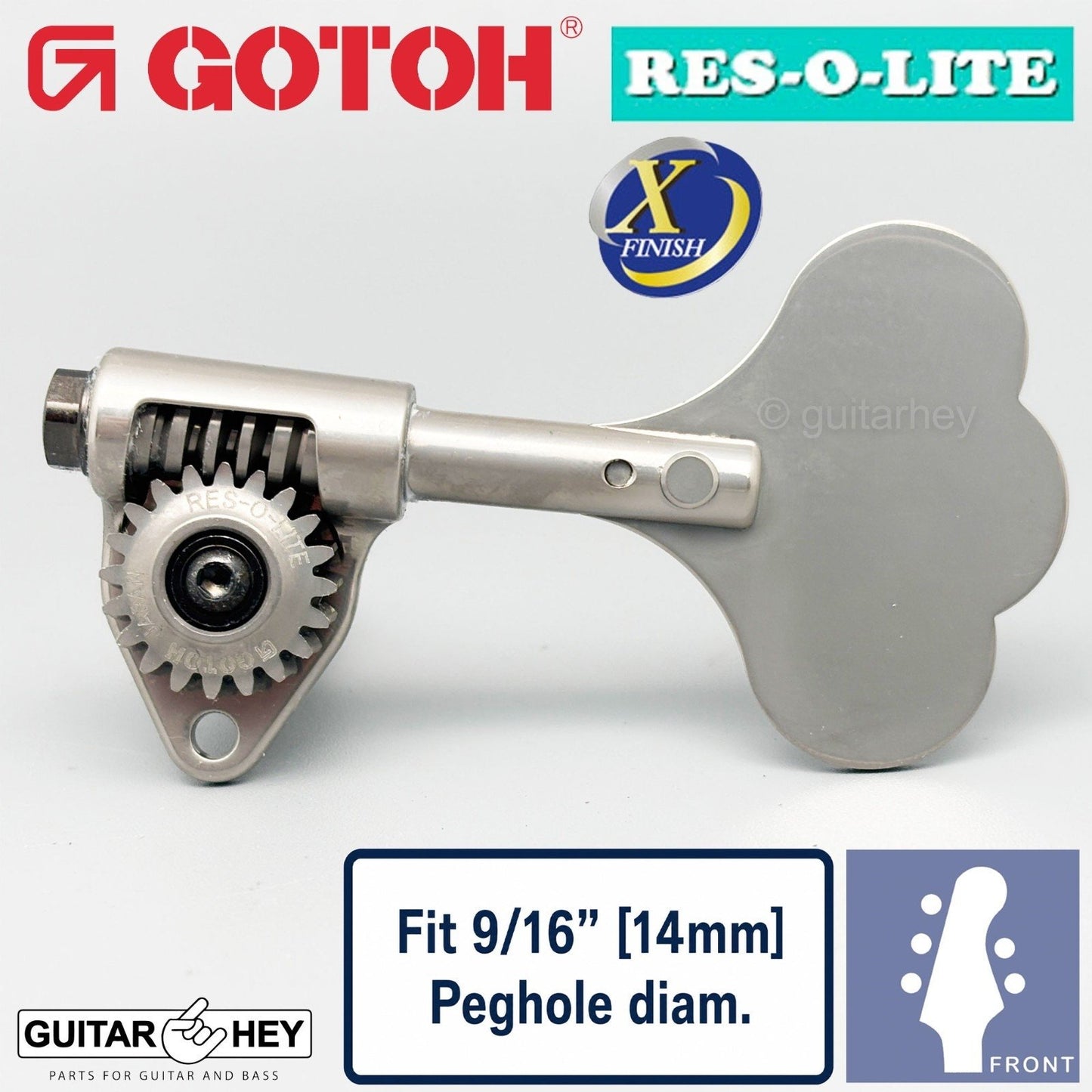 NEW Gotoh GRL510C-9 Bass L3+R2 Tuners 9/16" [14mm] RES-O-LITE, ANTIQUE X-NICKEL