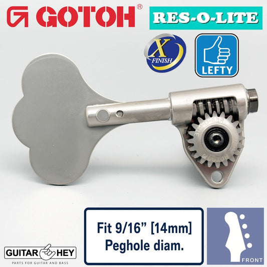 Gotoh GRL510C-9 Bass 4-LEFTY Tuners 9/16" [14mm] RES-O-LITE - ANTIQUE X-NICKEL