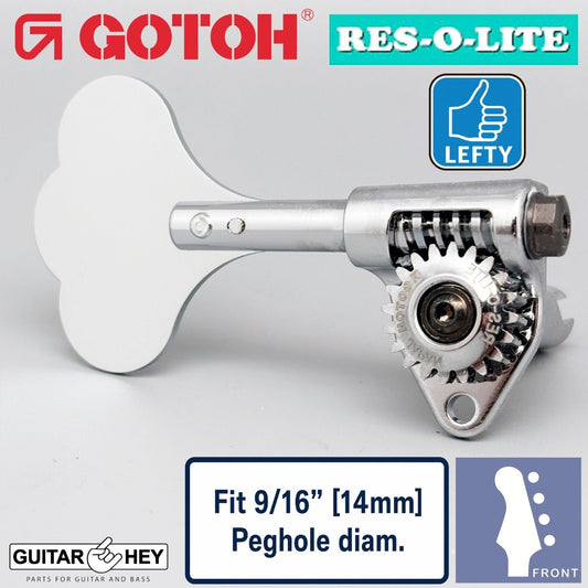NEW Gotoh GRL510C-9 Bass 4-LEFTY Tuners SET 9/16" [14mm] RES-O-LITE - CHROME
