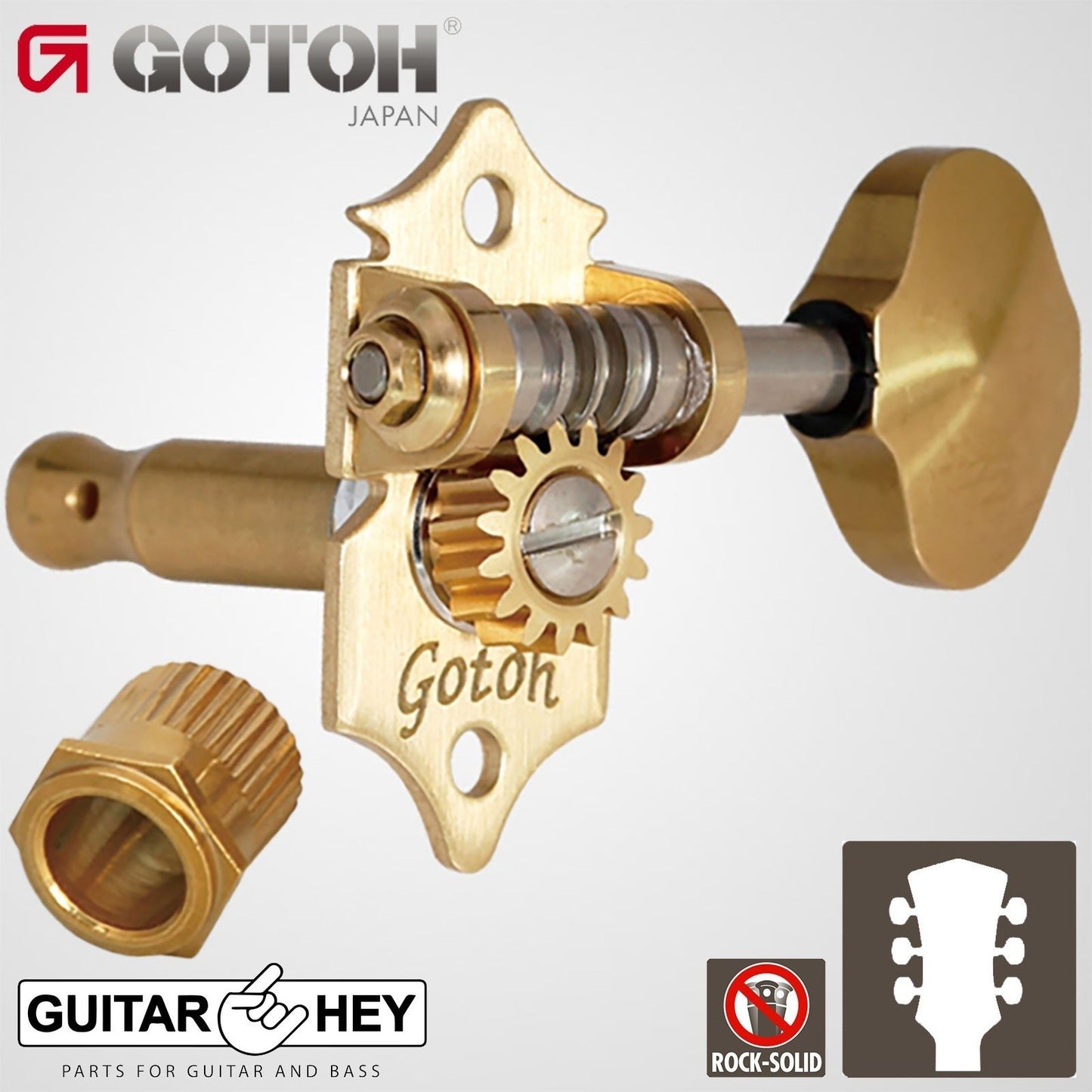 NEW GOTOH SXB510-SB-06B Electric/Acoustic 1:15 Vintage Tuners 3x3 - SOLID BRASS