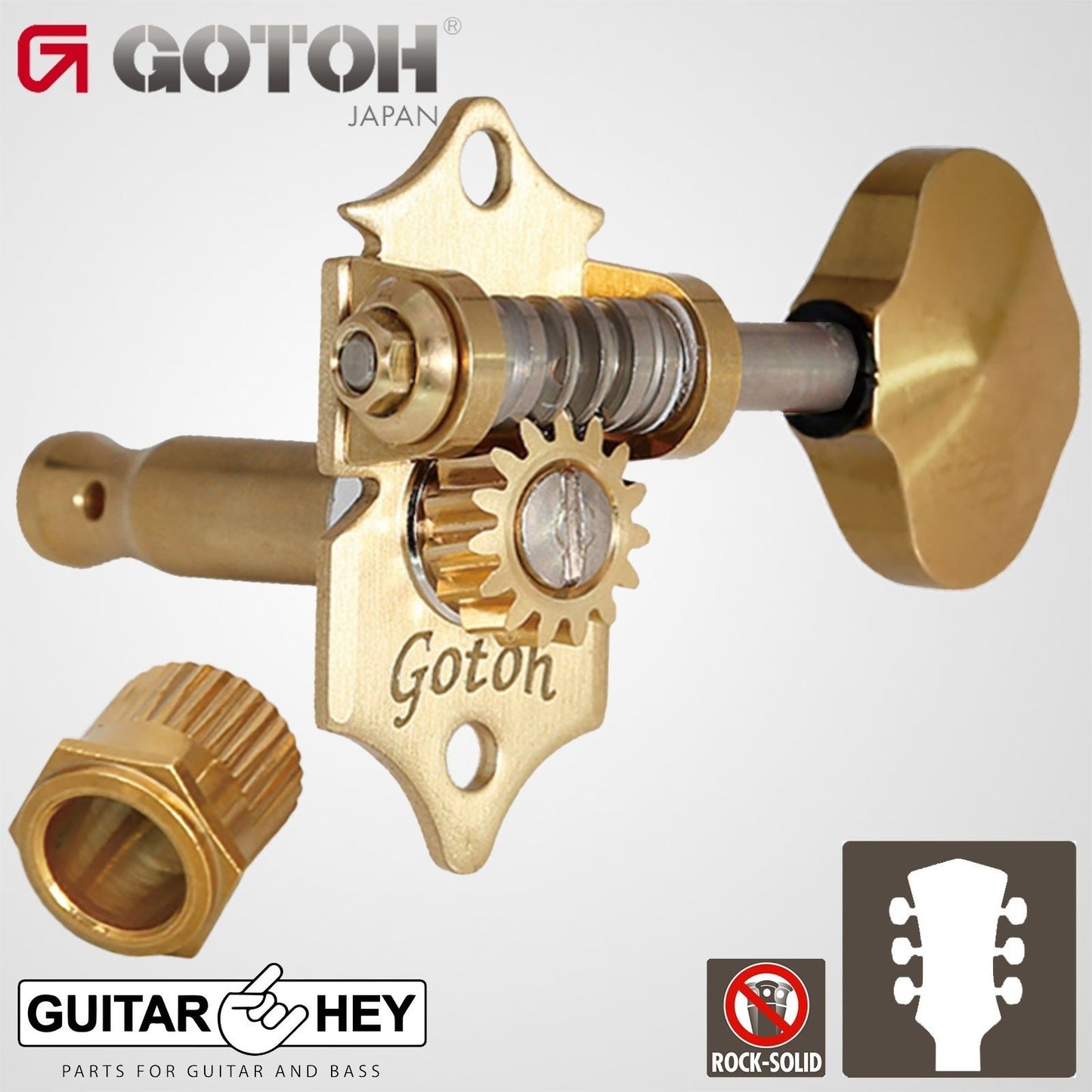 NEW GOTOH SXB510V-SB-06B Electric/Acoustic 1:15 Vintage Tuners 3x3 - SOLID BRASS