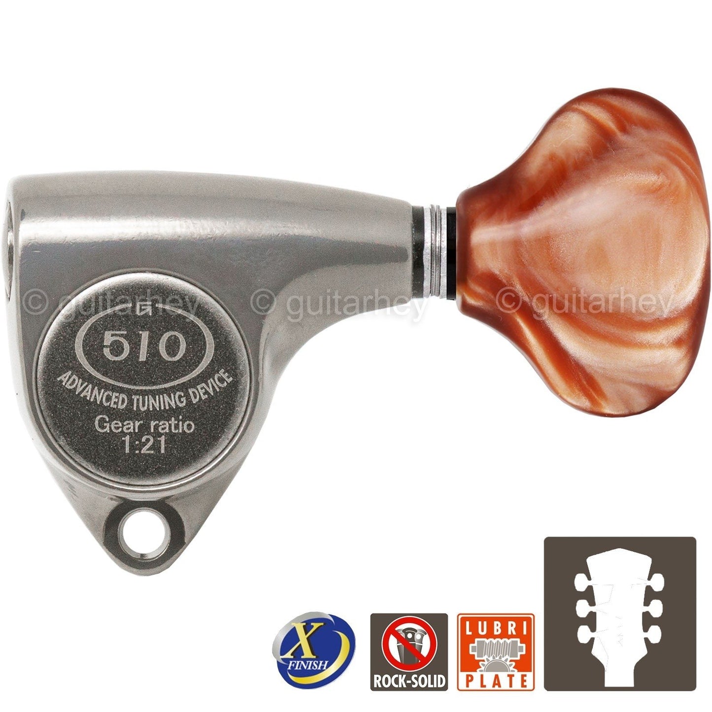 NEW Gotoh SGV510Z-CL5 Tuners L3+R3 Keys 1:21 Ratio, 3x3, X-FINISH ANTIQUE NICKEL