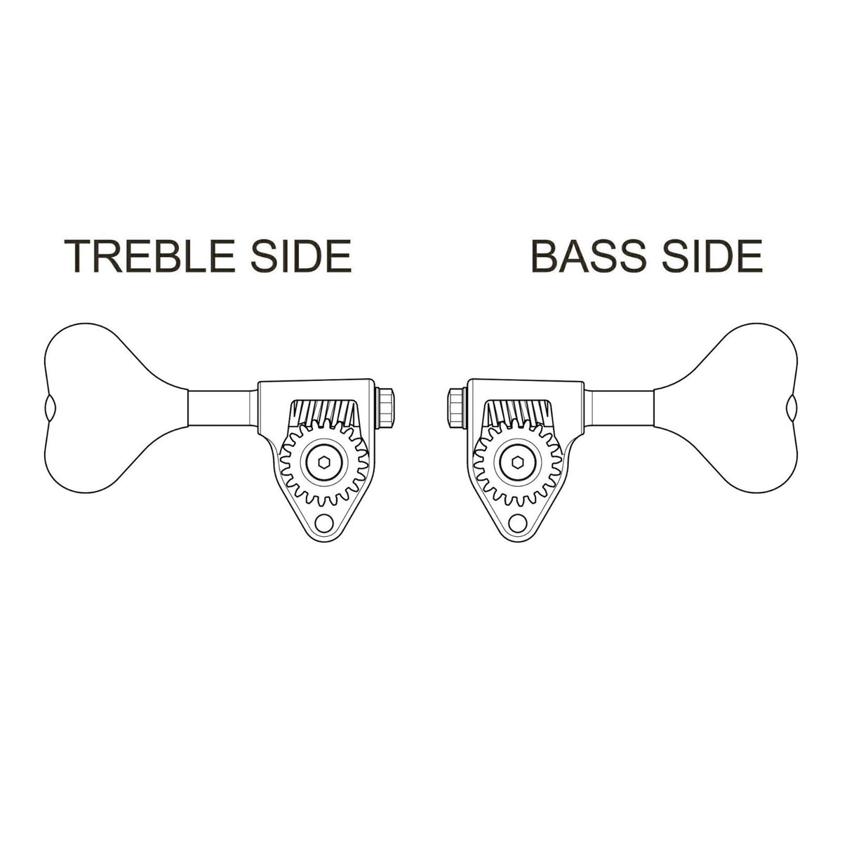 NEW Gotoh GRL510M-9 RES-O-LITE Bass 5-String L4+R1 Set 9/16" [14mm] - CHROME