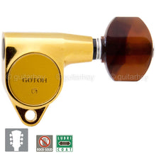 Load image into Gallery viewer, NEW Gotoh SG301 TORTOISE Small Buttons Tuning Keys 18:1 Ratio Set 3X3 - GOLD