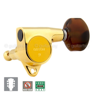 NEW Gotoh SG301 TORTOISE Small Buttons Tuning Keys 18:1 Ratio Set 3X3 - GOLD