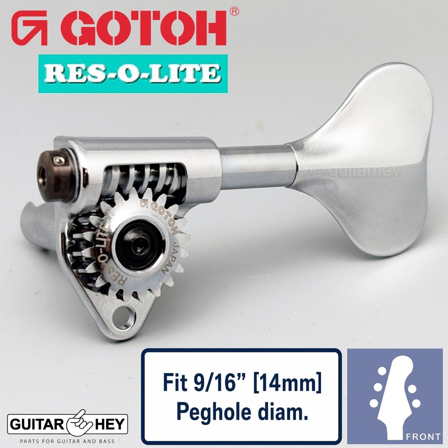 NEW Gotoh GRL510M-9 RES-O-LITE Bass 5-String L3+R2 Set 9/16" [14mm] - CHROME