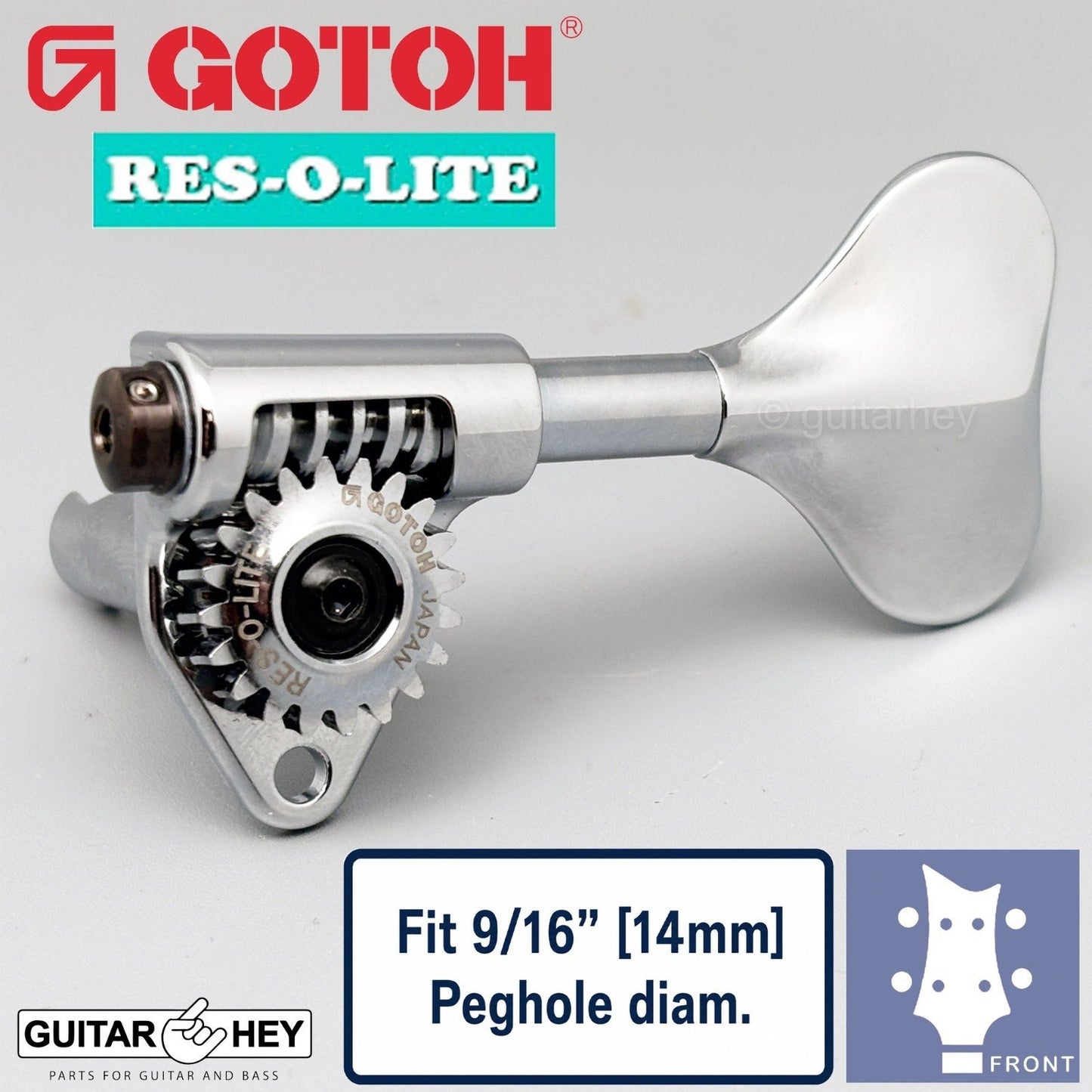 NEW Gotoh GRL510M-9 RES-O-LITE Bass 4-String L2+R2 Set 9/16" [14mm] - CHROME
