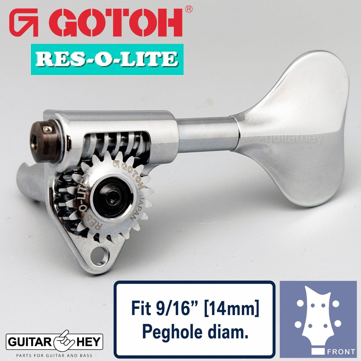 NEW Gotoh GRL510M-9 RES-O-LITE Bass 4-String L2+R2 Set 9/16" [14mm] - CHROME