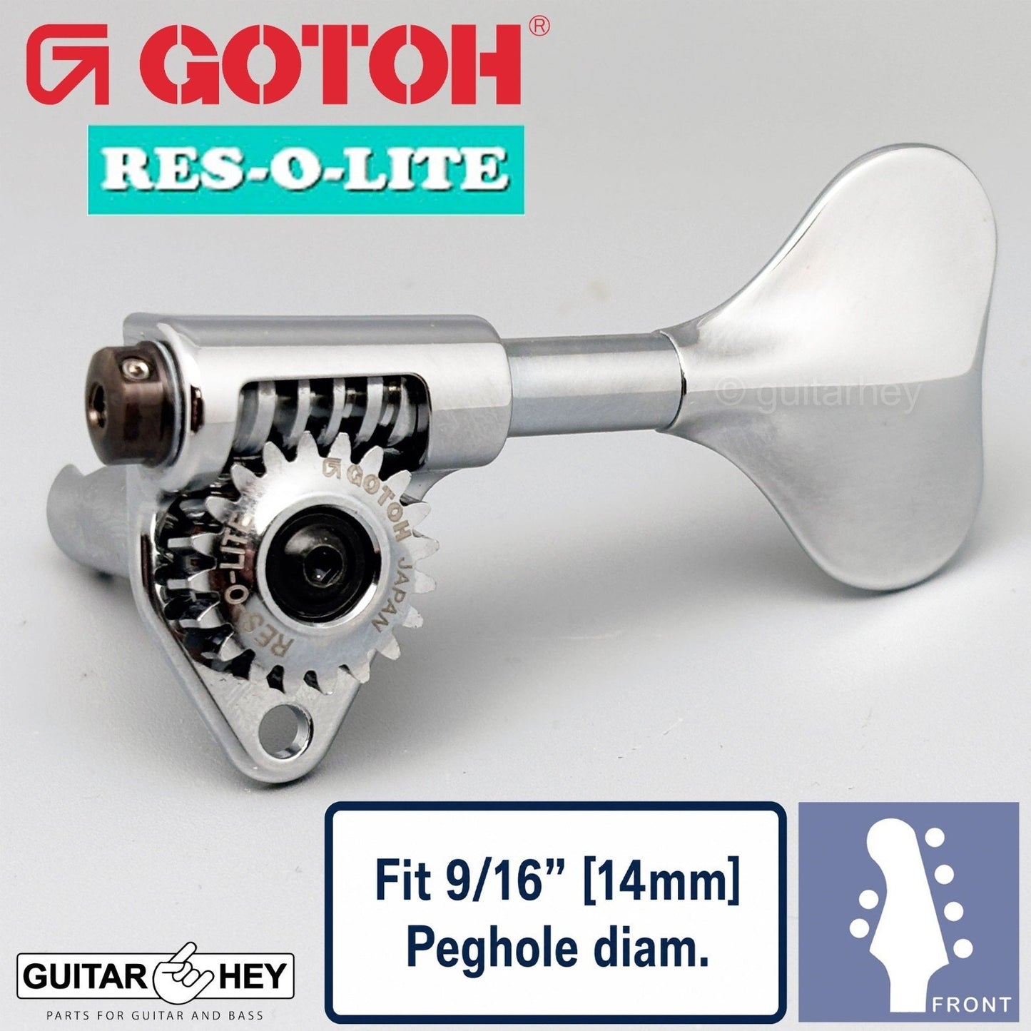 NEW Gotoh GRL510M-9 RES-O-LITE Bass 6-String L2+R4 Set 9/16" [14mm] - CHROME