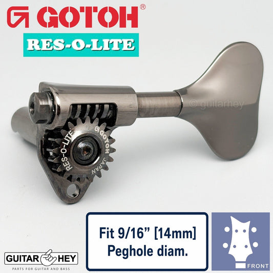 NEW Gotoh GRL510M-9 RES-O-LITE Bass 4-String L2+R2 Set 9/16" [14mm] COSMO BLACK