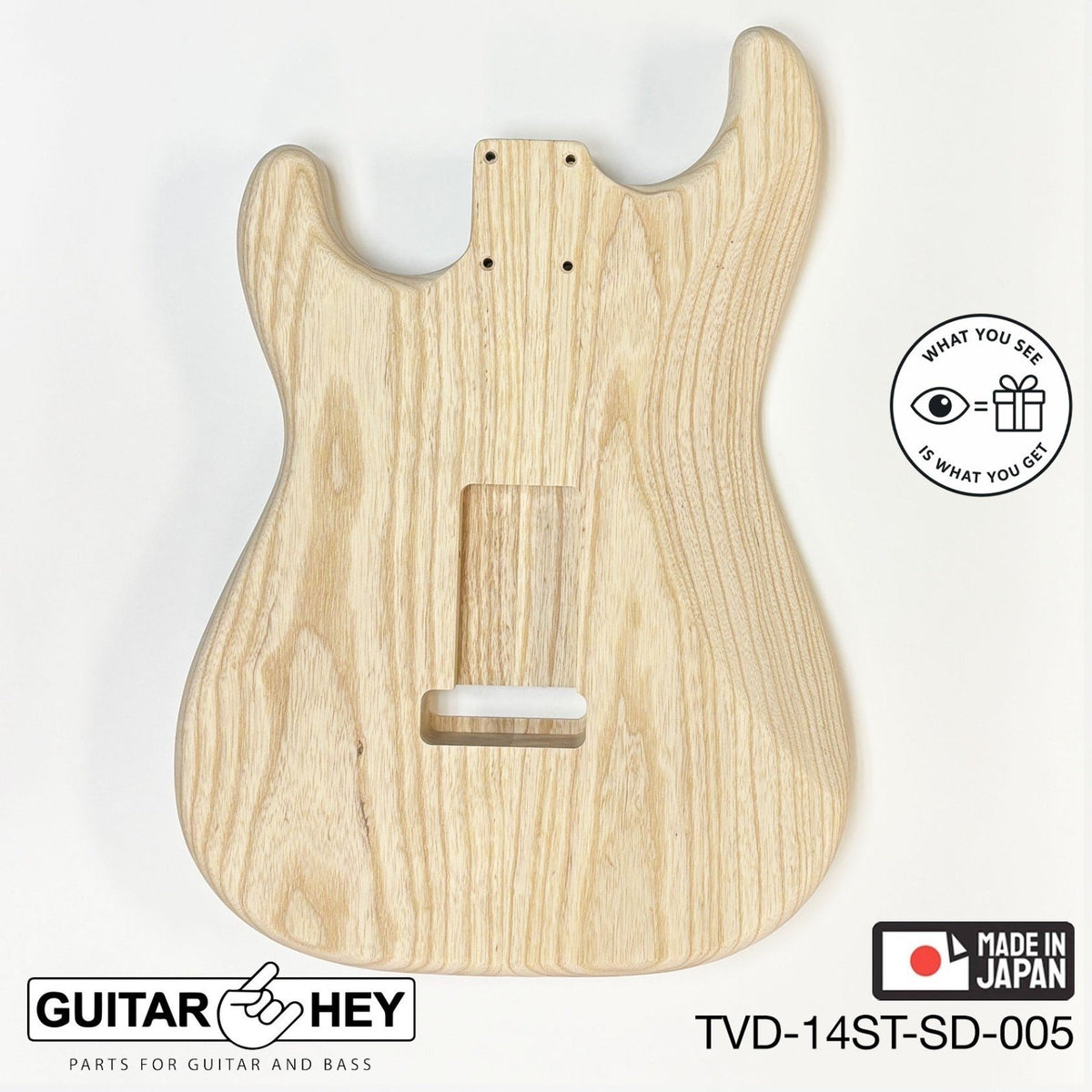 NEW Hosco JAPAN Unfinished Strat® 50's Style Body Swamp Ash 2-piece SANDED #005