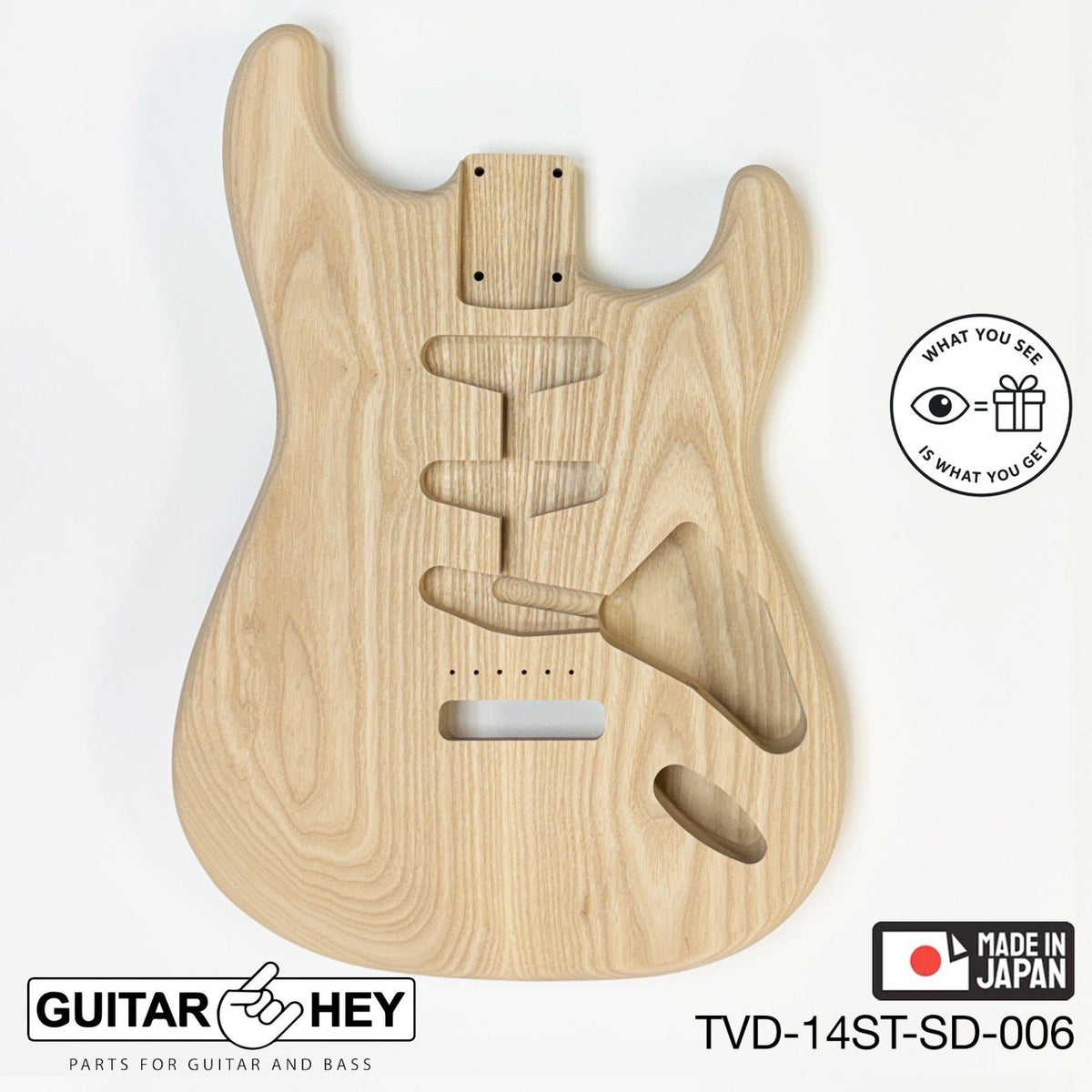 NEW Hosco JAPAN Unfinished Strat® 50's Style Body Swamp Ash 2-piece SANDED #006