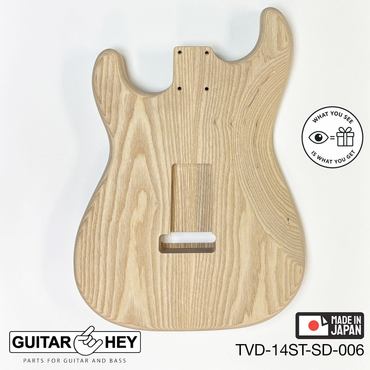 NEW Hosco JAPAN Unfinished Strat® 50's Style Body Swamp Ash 2-piece SANDED #006