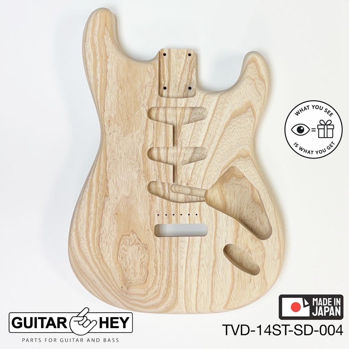 NEW Hosco JAPAN Unfinished Strat® 50's Style Body Swamp Ash 2-piece SANDED #004
