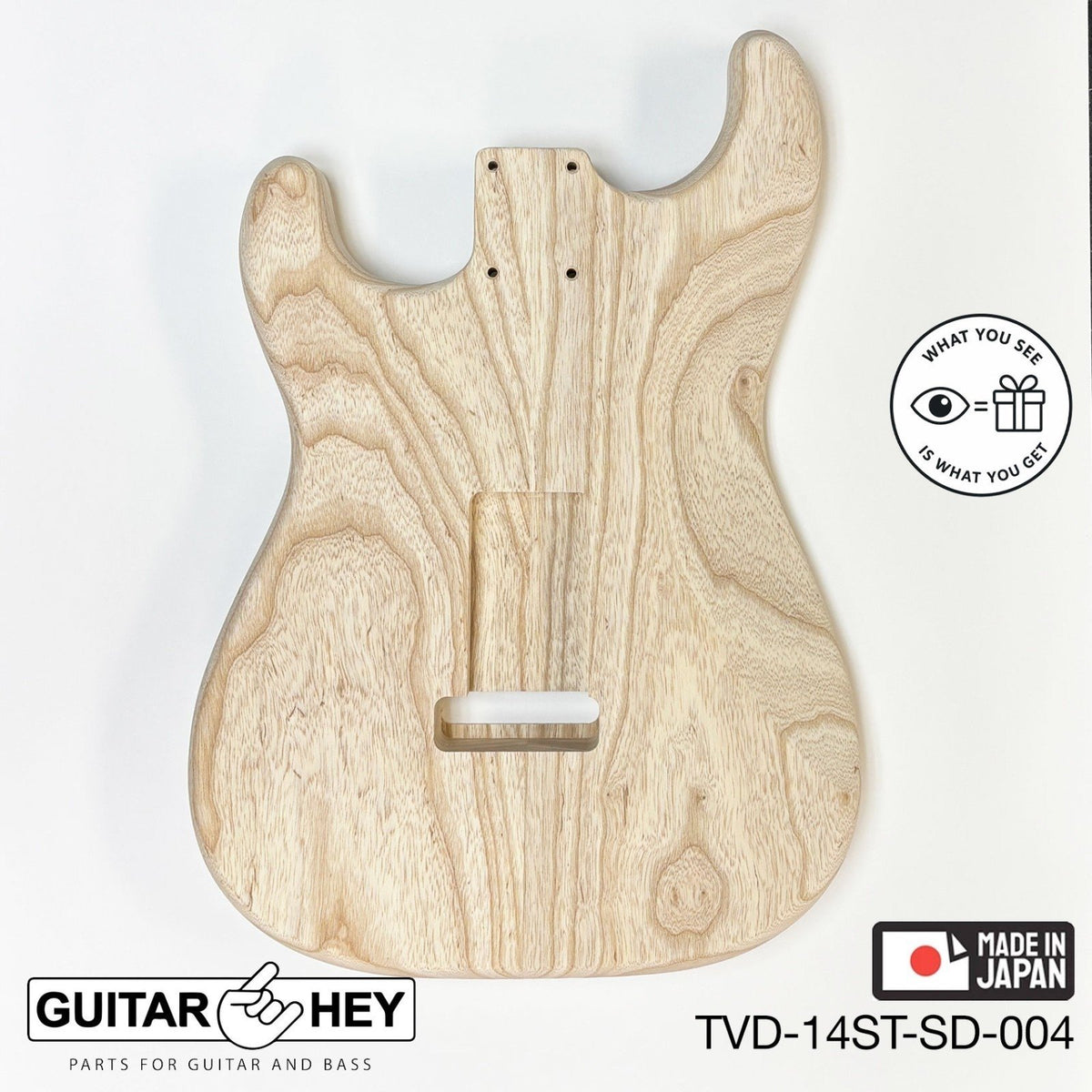 NEW Hosco JAPAN Unfinished Strat® 50's Style Body Swamp Ash 2-piece SANDED #004
