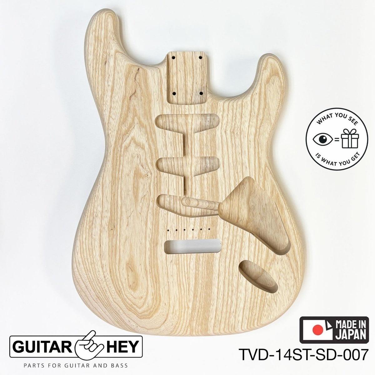 NEW Hosco JAPAN Unfinished Strat® 50's Style Body Swamp Ash 2-piece SANDED #007