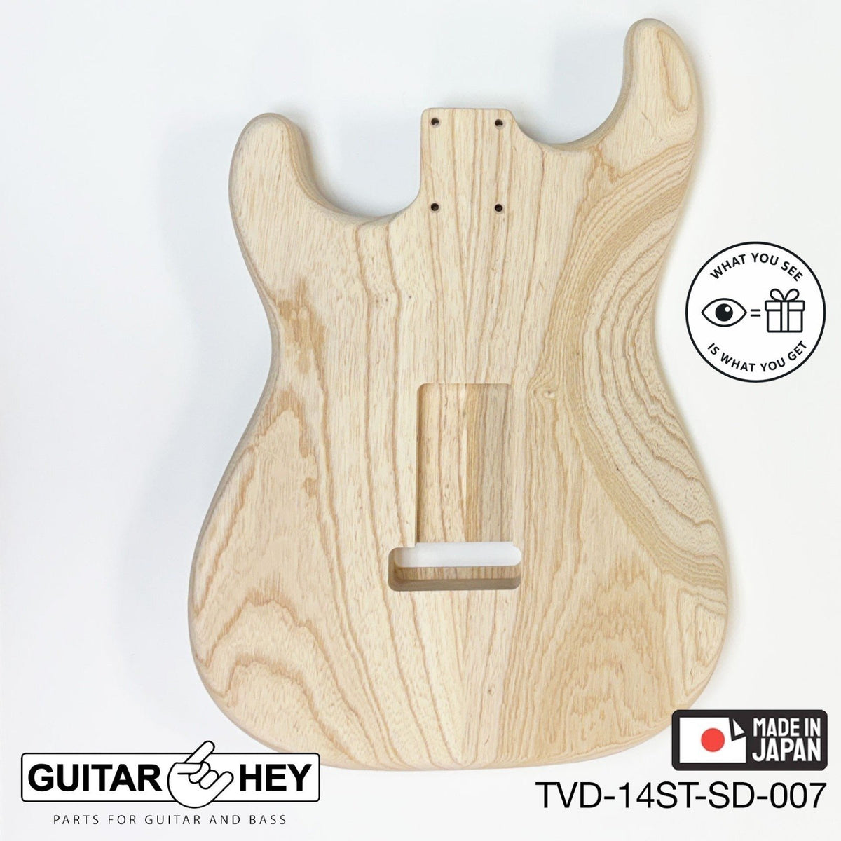 NEW Hosco JAPAN Unfinished Strat® 50's Style Body Swamp Ash 2-piece SANDED #007