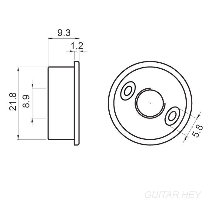 Electrosocket Round Retrofit Jackplate for Telecaster Tele Guitar Jack NICKEL