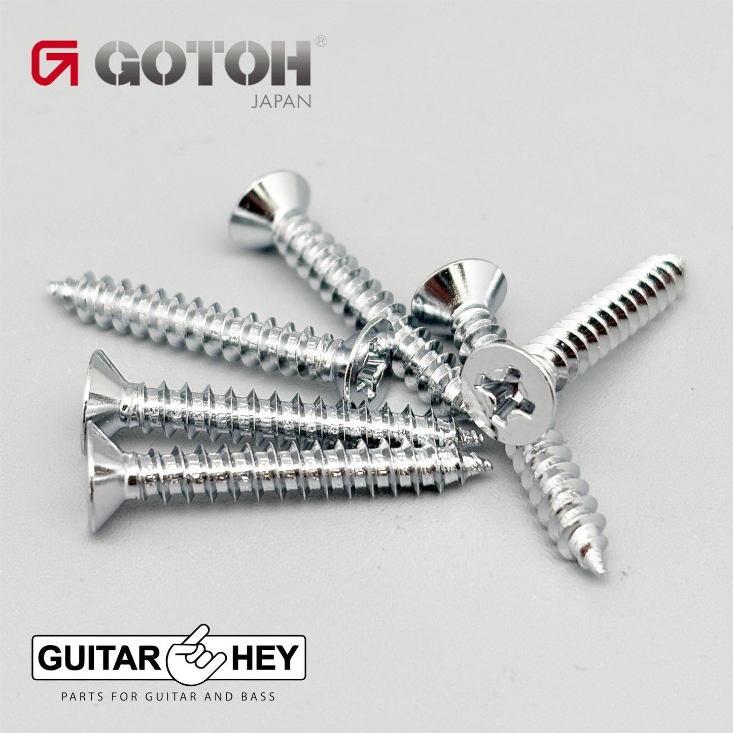 NEW (6) Gotoh Bass Guitar Bridge Mounting Screws 25mm Long S510B-4, SLR - CHROME