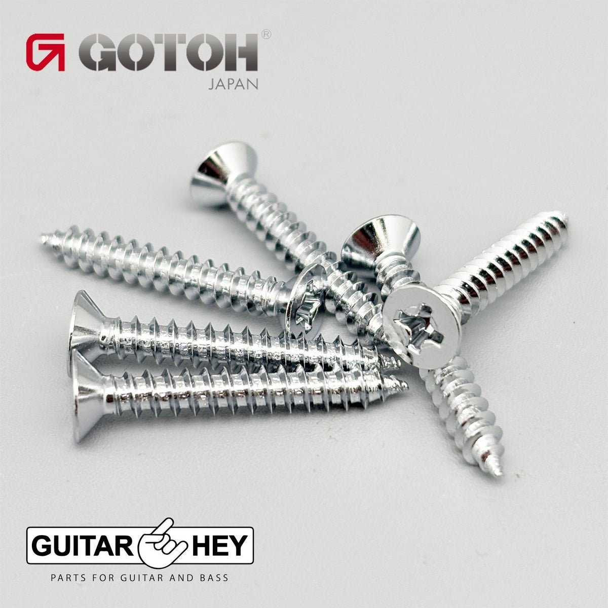 NEW (6) Gotoh Bass Guitar Bridge Mounting Screws 25mm Long S510B-4, SLR - CHROME