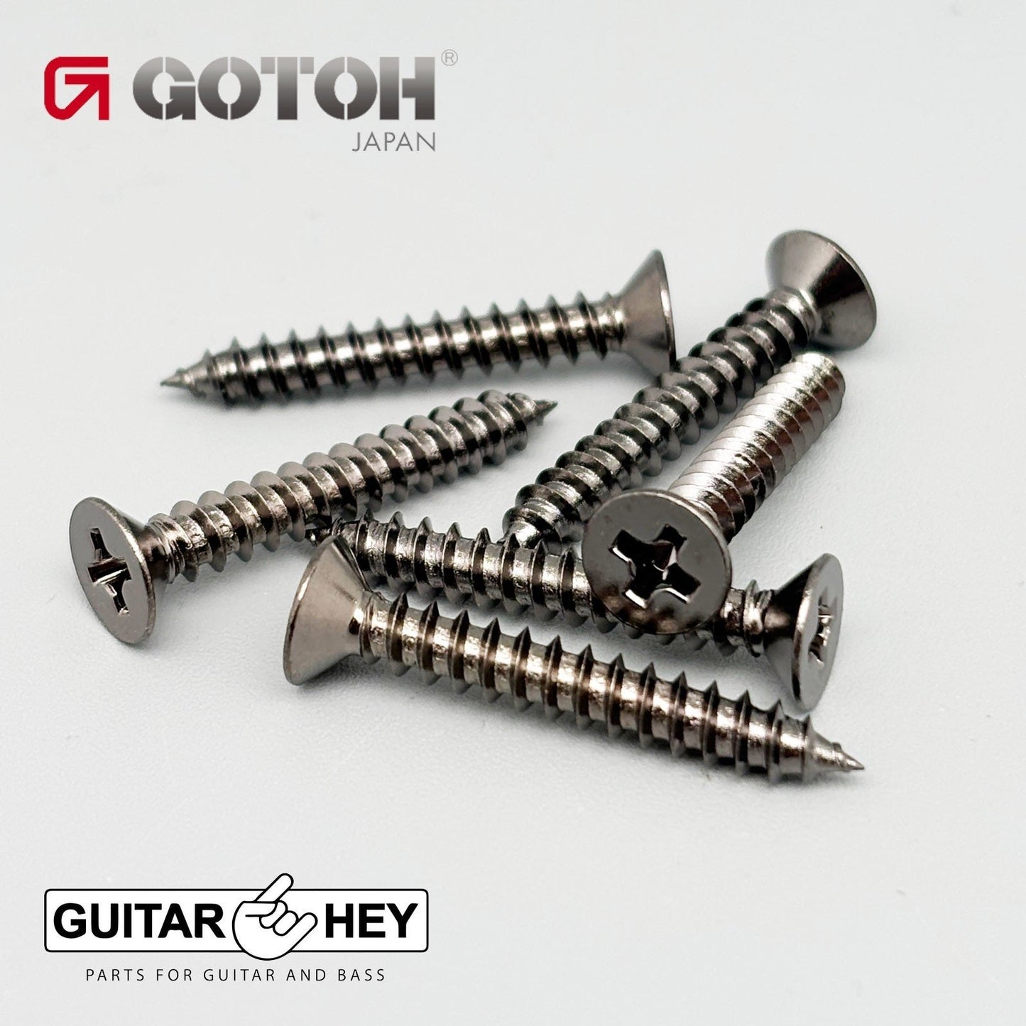 NEW (6) Gotoh Bass Guitar Bridge Mounting Screws 25mm Long S510B-4 - COSMO BLACK